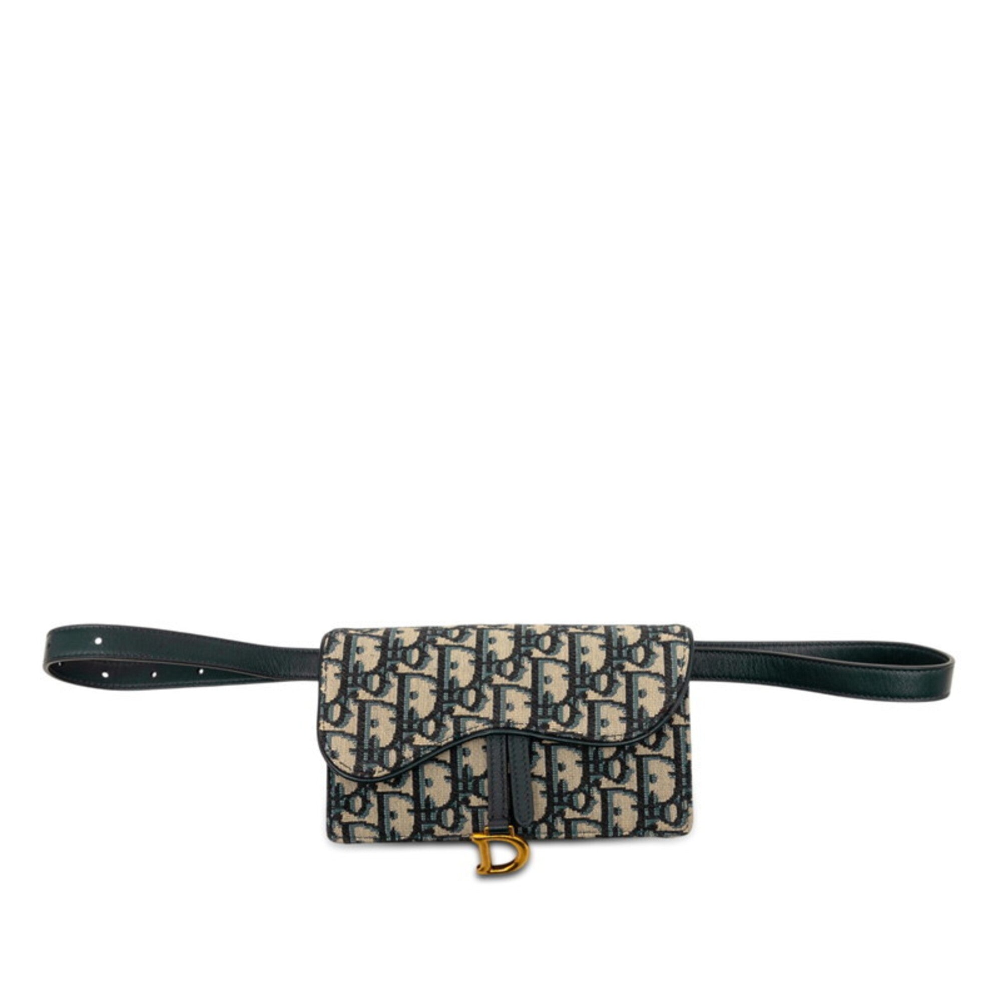 Christian Dior Trotter Beige Navy Canvas Leather Fanny Pack (Pre-Owned)