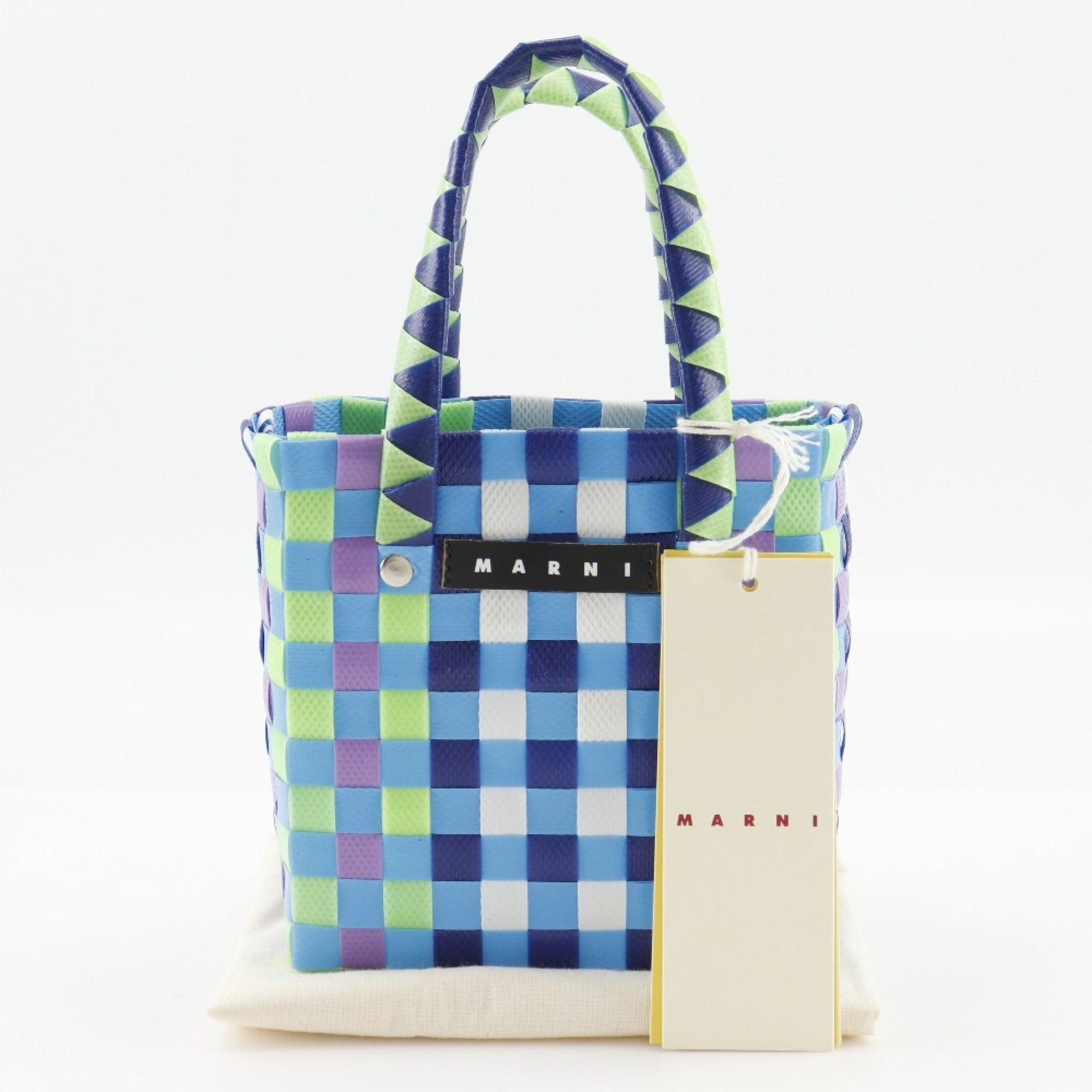 Marni Blue Multi-Color Polypropylene Basket Handbag (Pre-Owned)