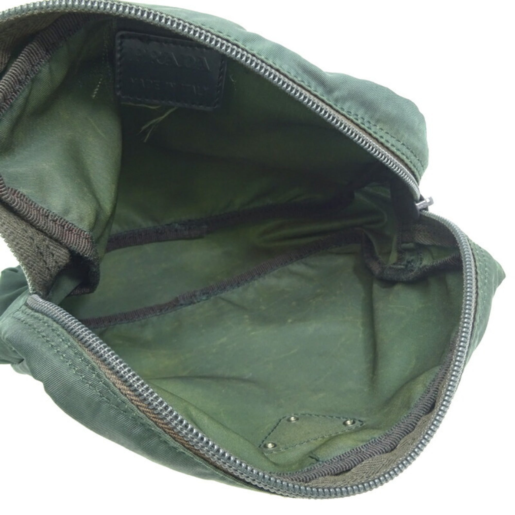 Prada Dark Green Nylon Pouch (Pre-Owned)