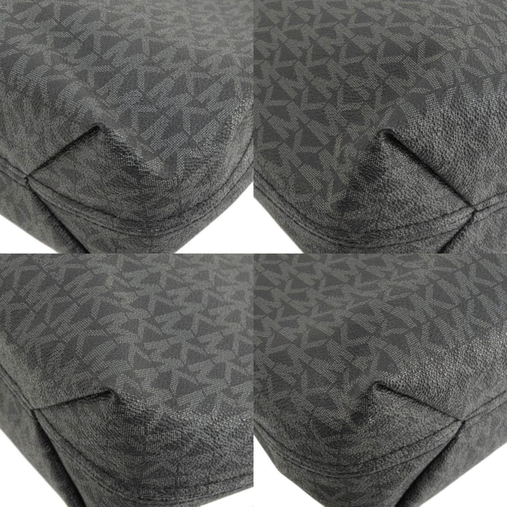 Michael Kors Black Leather Coated Canvas Tote Bag (Pre-Owned)