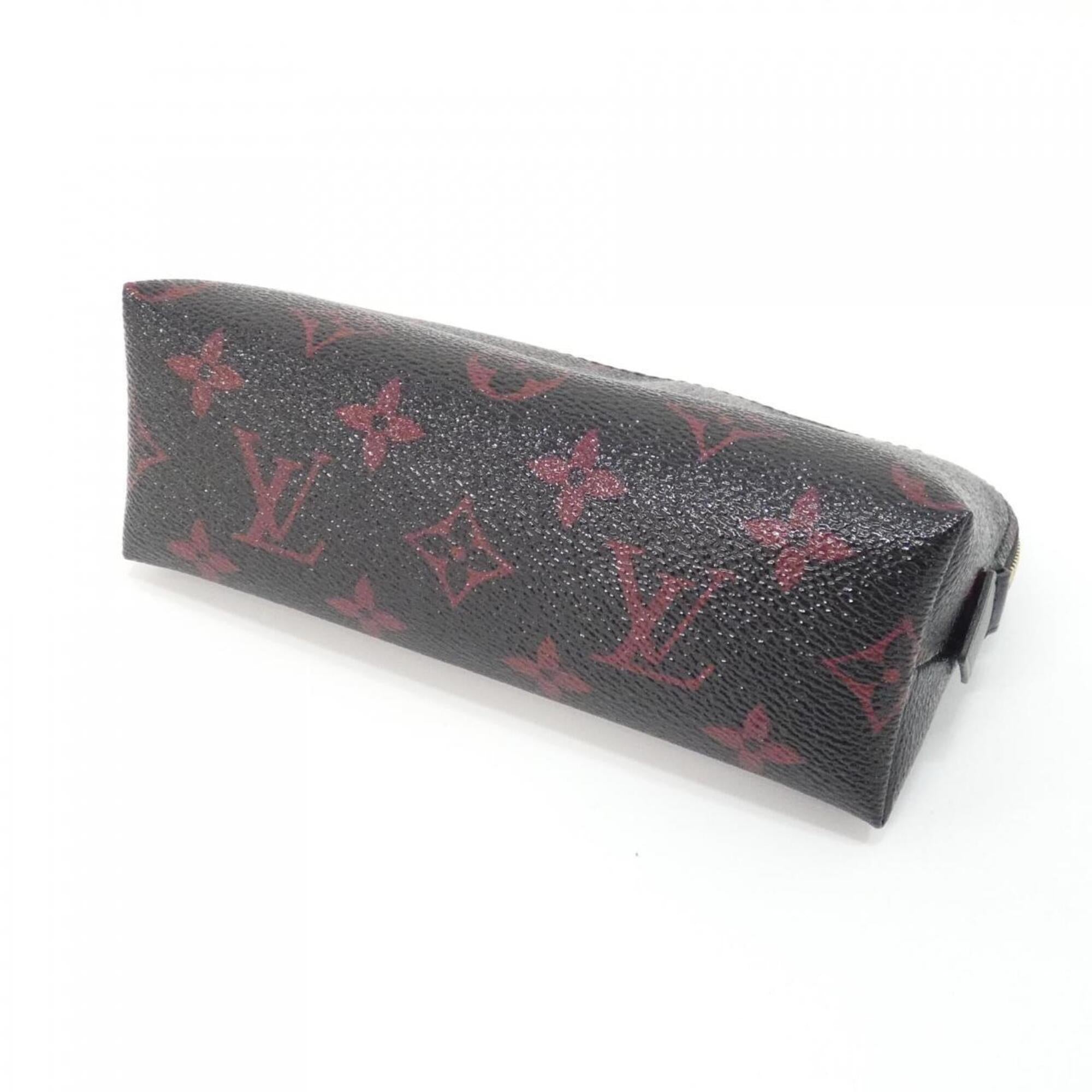 Louis Vuitton Black Red Color Coated Canvas Handbag Pochette Pouch (Pre-Owned)