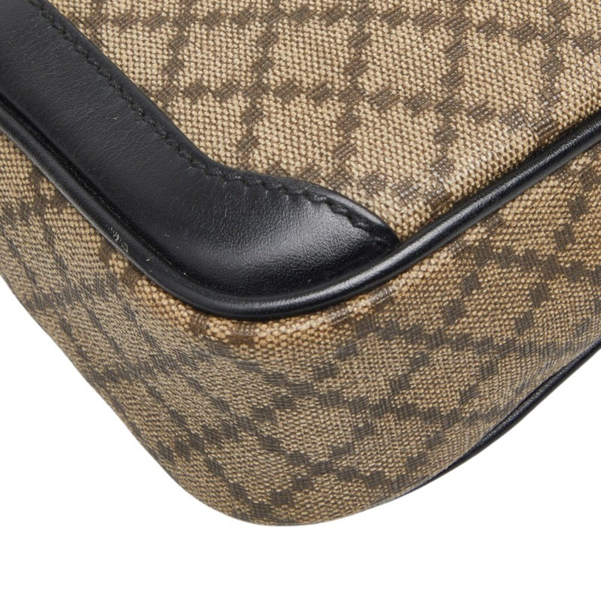 Gucci Diamante Beige Black Pvc Leather Clutch Bag (Pre-Owned)