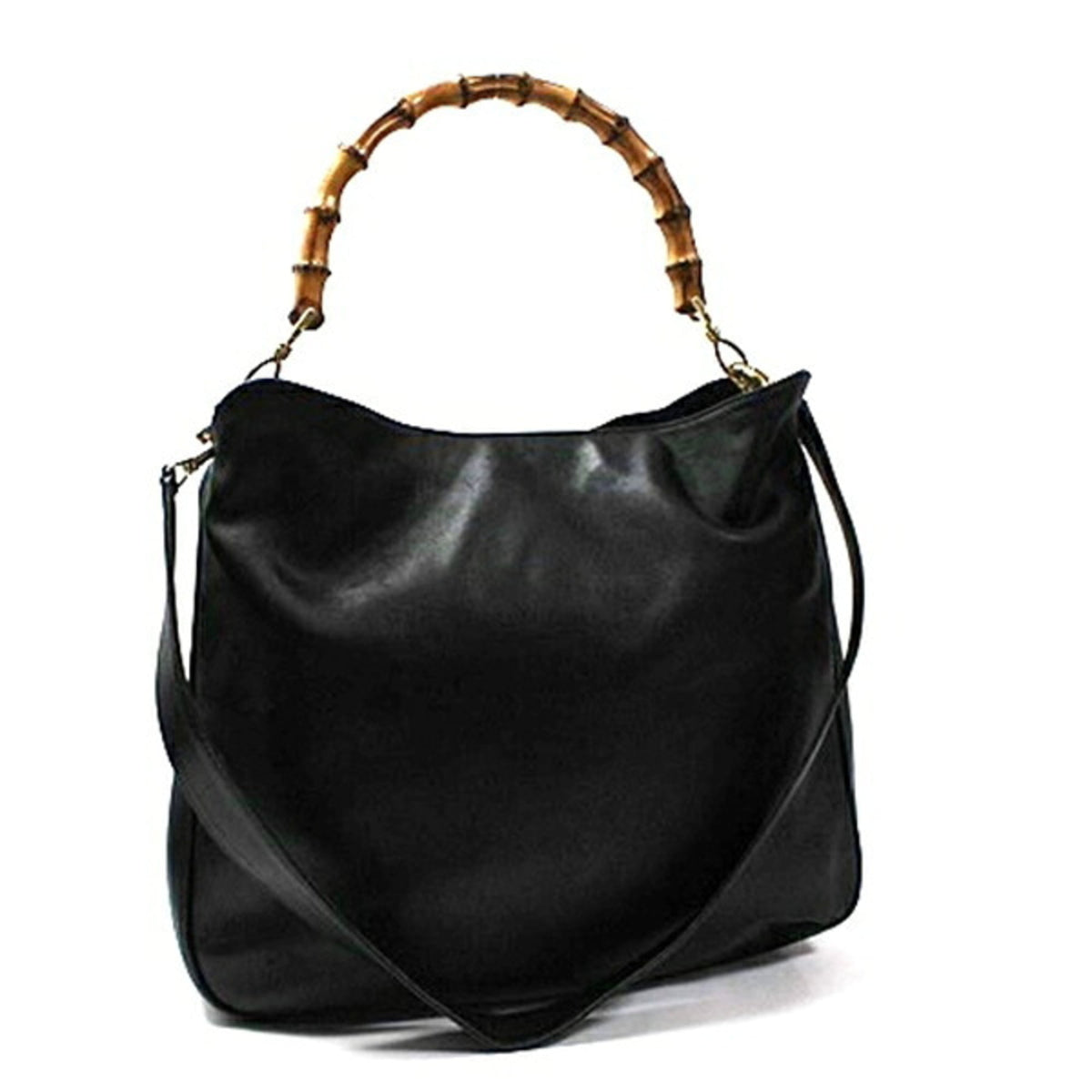 Gucci Black Gray Leather Shoulder Bag (Pre-Owned)