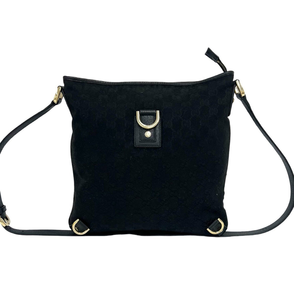 Gucci Black Canvas Leather Crossbody Bag Pochette Shoulder Bag (Pre-Owned)