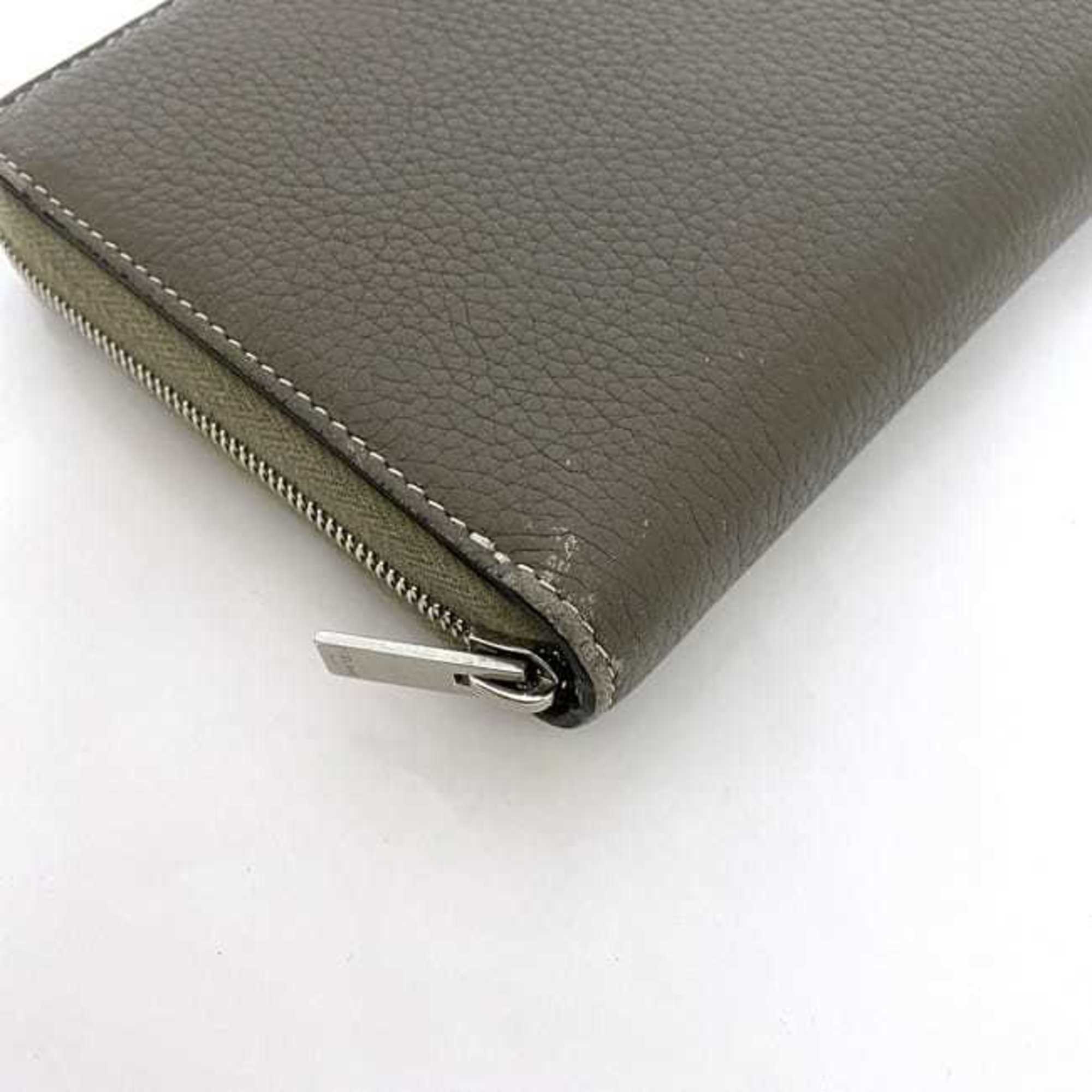 Celine Grayish Leather Long Wallet (Bi-Fold) (Pre-Owned)