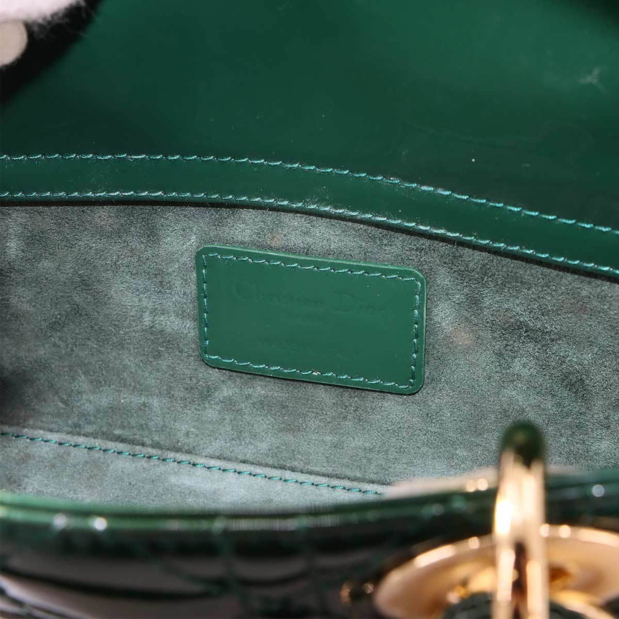 Christian Dior Green Green Patent Leather Handbag (Pre-Owned)