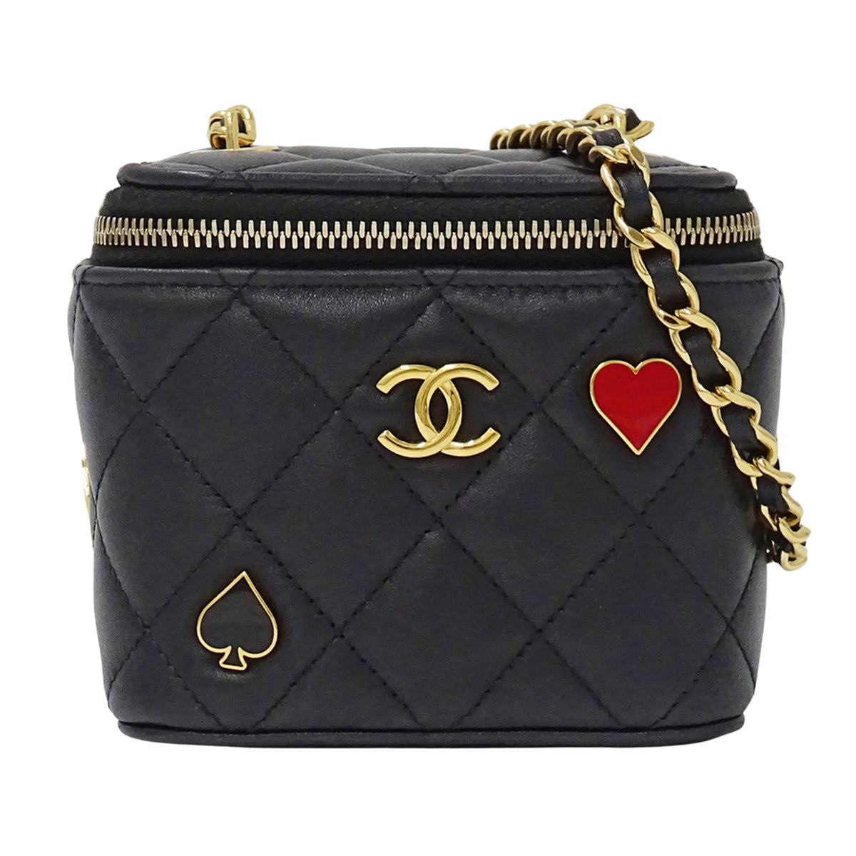 Chanel Black Leather Handbag Shoulder Bag (Pre-Owned)