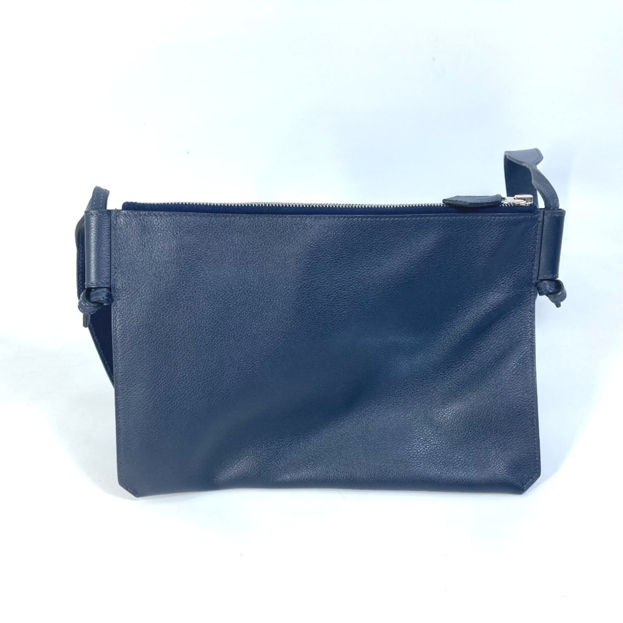 Hermes Blue Nuit Navy Leather Shoulder Bag (Pre-Owned)