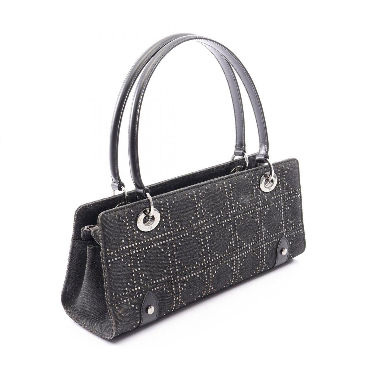 Christian Dior Black Denim Leather Handbag (Pre-Owned)
