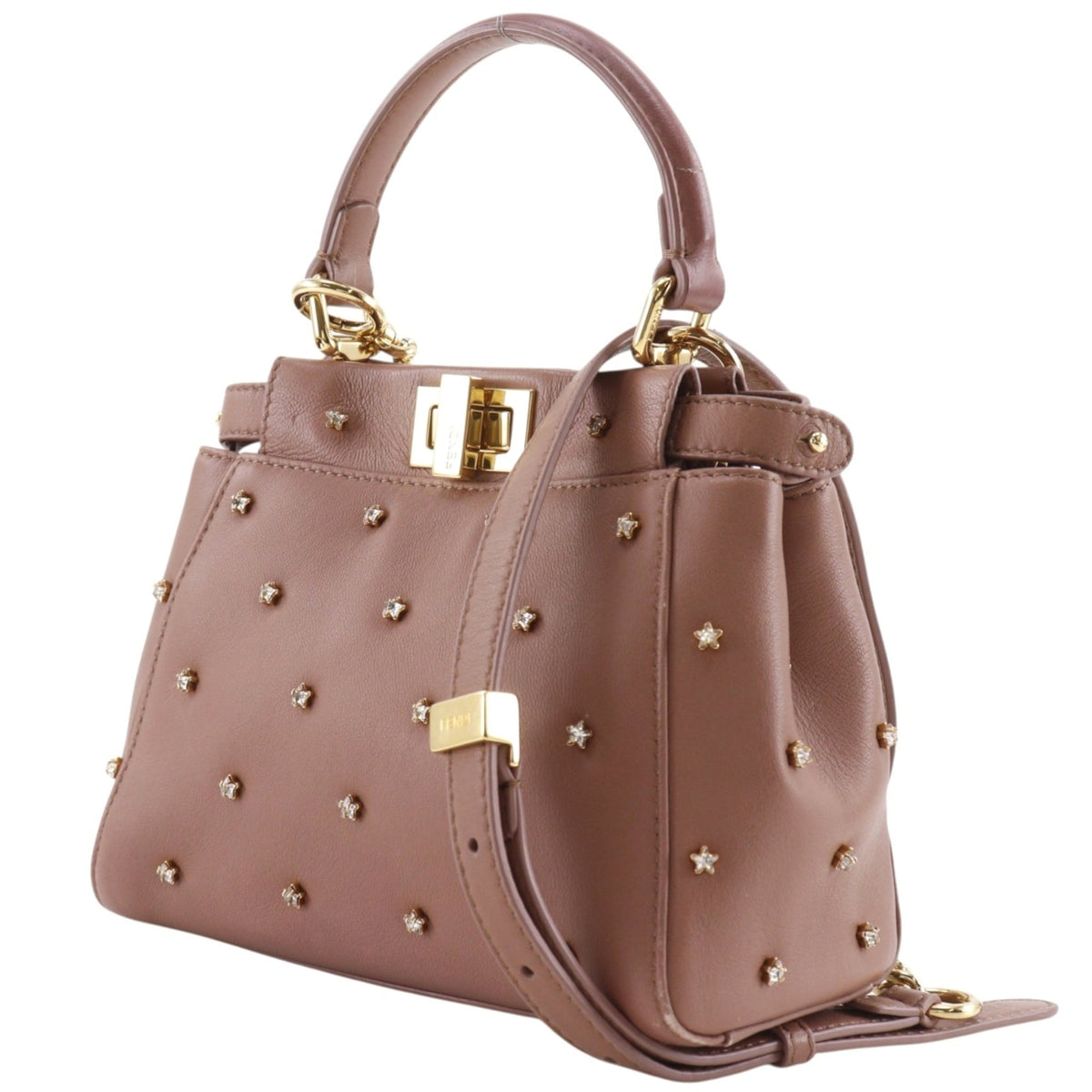 Fendi Peekaboo Pink Leather Handbag (Pre-Owned)