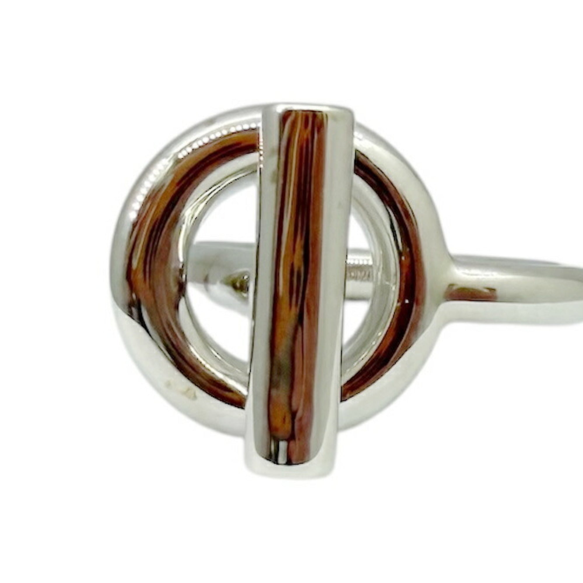 Hermes Silver Silver 925 Band Ring (Pre-Owned)