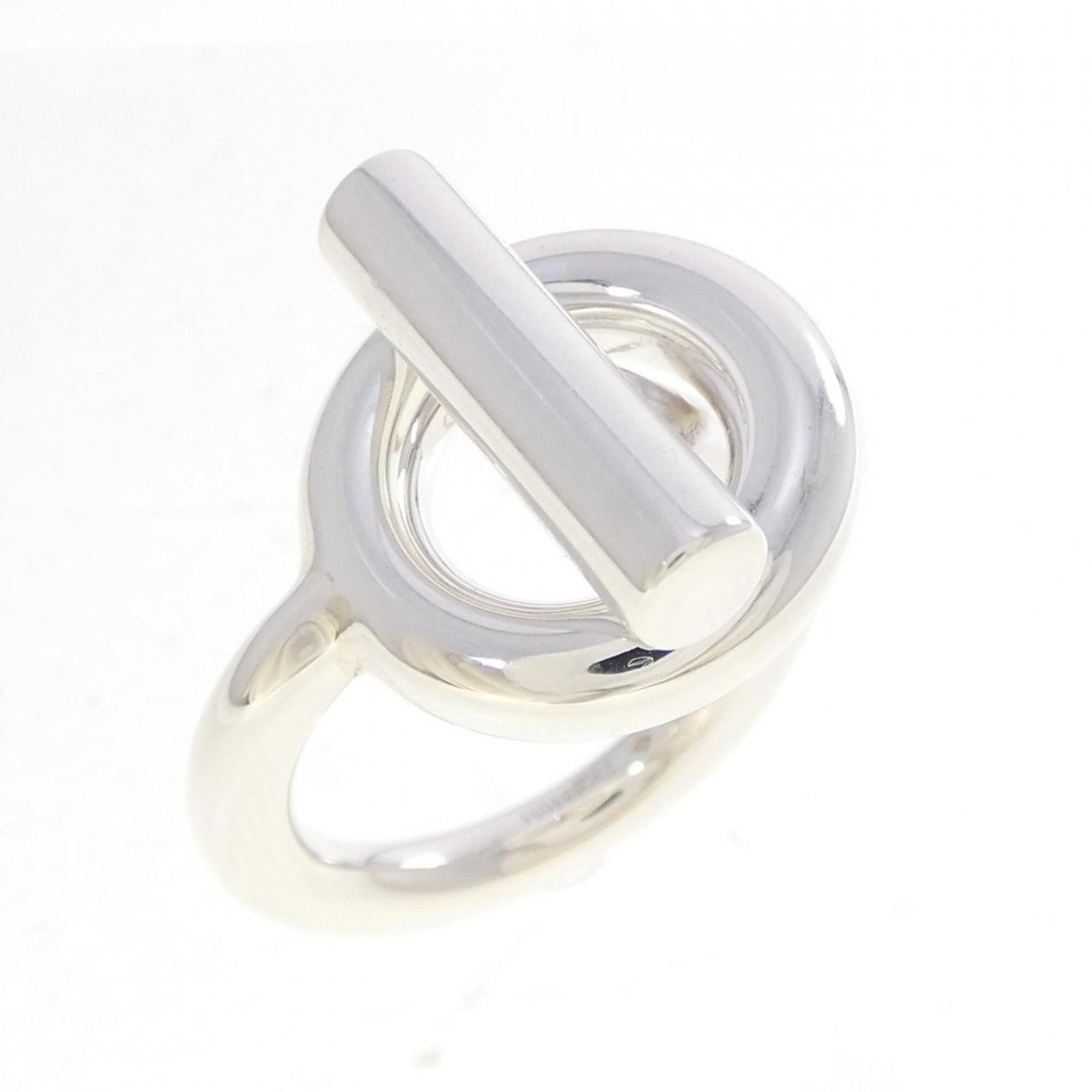 Hermes Silver Silver 925 Band Ring (Pre-Owned)