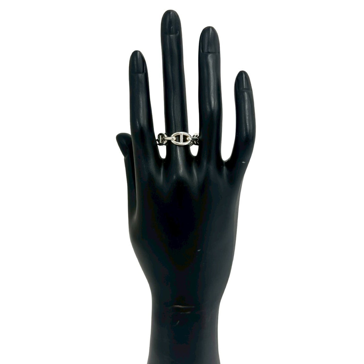 Hermes Silver Silver 925 Band Ring (Pre-Owned)
