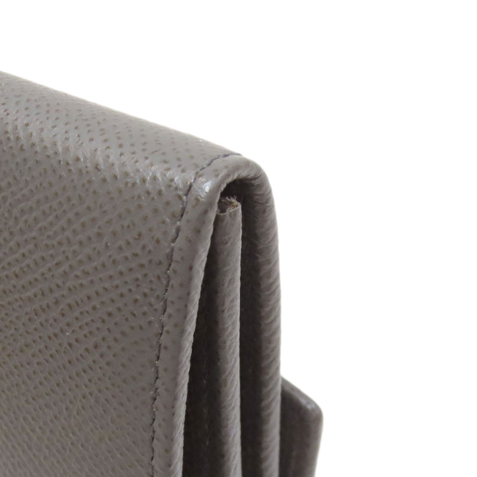 Salvatore Ferragamo Gray Leather Long Wallet (Bi-Fold) (Pre-Owned)