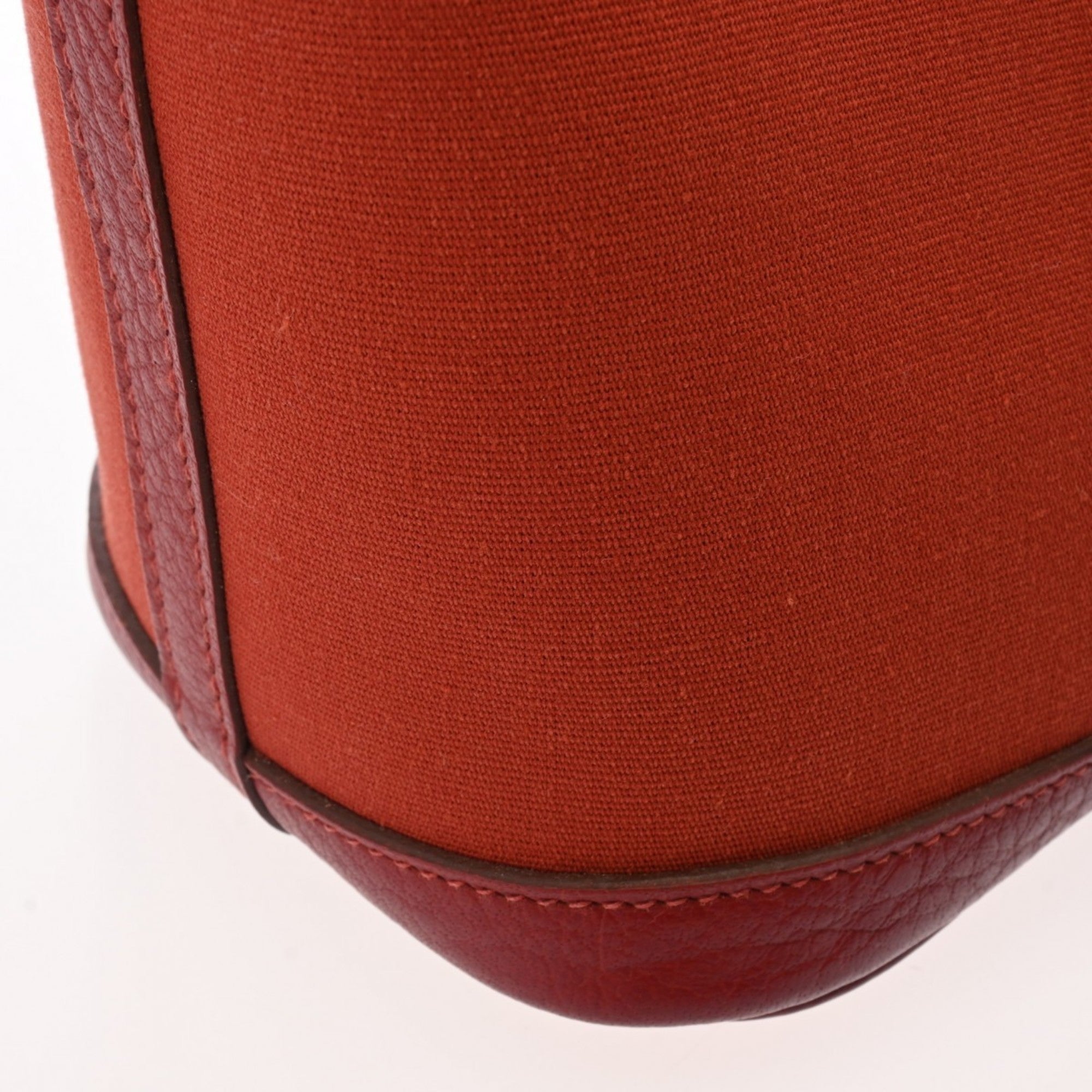 Hermes Rouge Garance Toile Officier Negonda Leather Handbag (Pre-Owned)