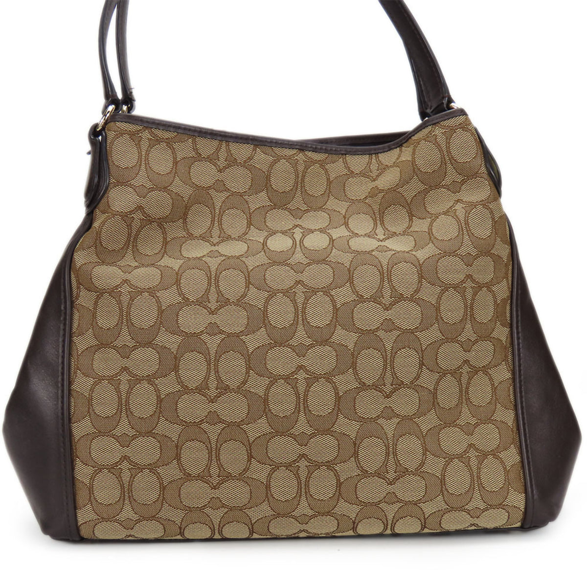 Coach Dark Brown Canvas Leather Tote Bag (Pre-Owned)