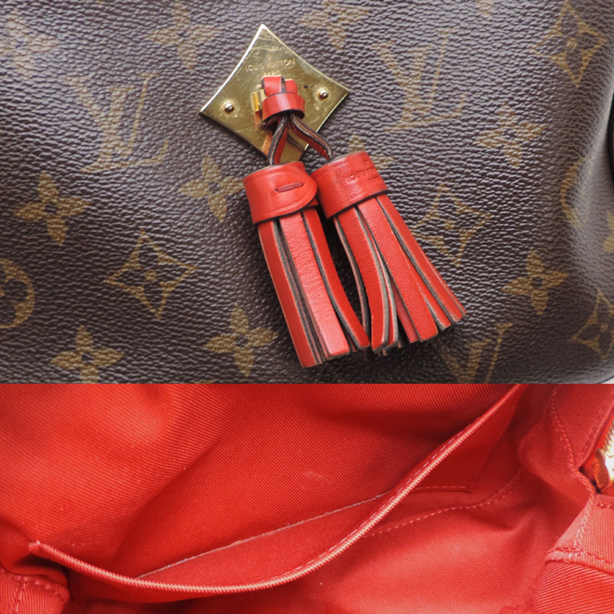Louis Vuitton Coquelicots Red Color Monogram Leather Shoulder Bag (Pre-Owned)