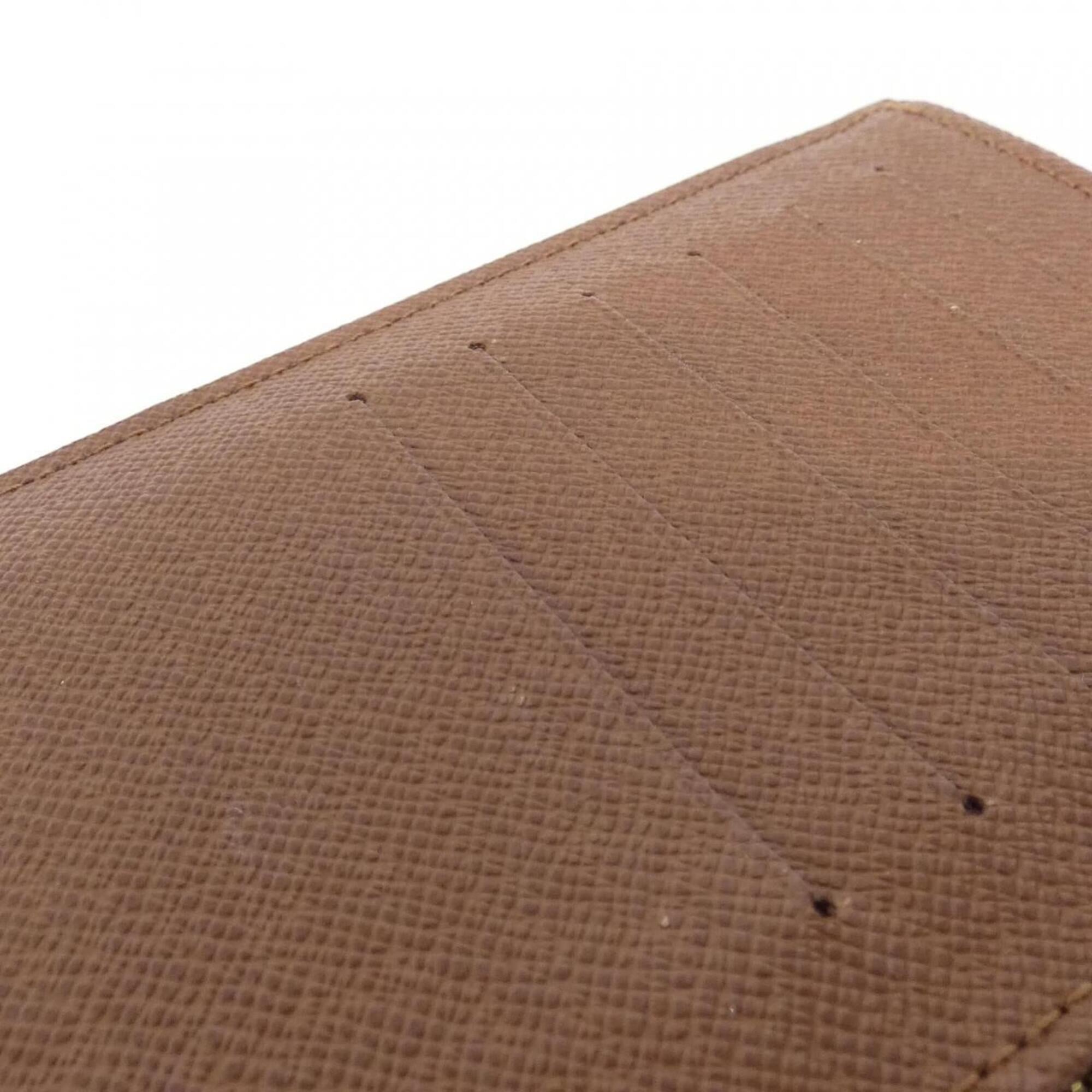 Louis Vuitton Brown Coated Canvas Long Wallet (Bi-Fold) (Pre-Owned)
