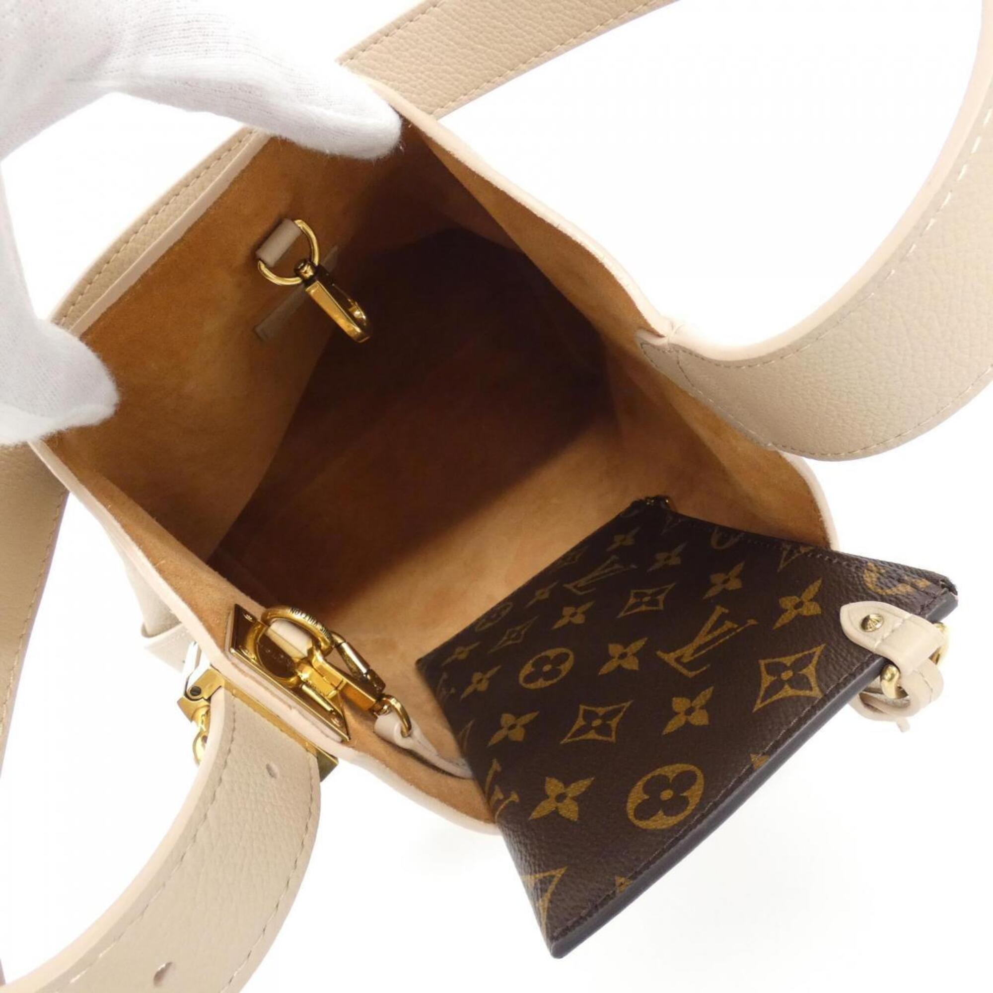 Louis Vuitton Beige Leather Pouch Shoulder Bag (Pre-Owned)