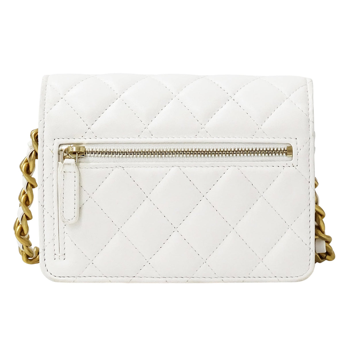 Chanel White Yellow Leather Handbag Shoulder Bag (Pre-Owned)