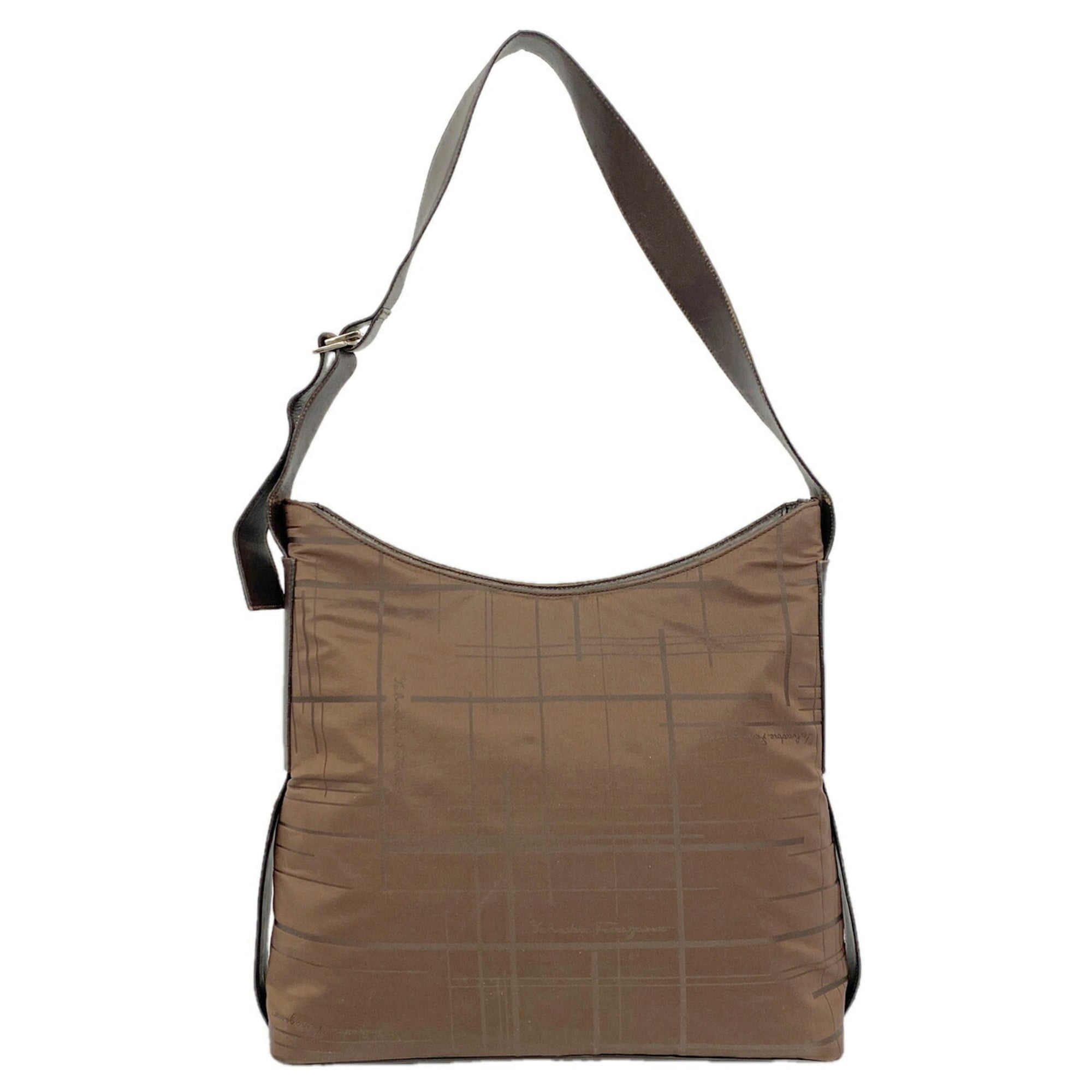 Salvatore Ferragamo Dark Brown Nylon Shoulder Bag (Pre-Owned)