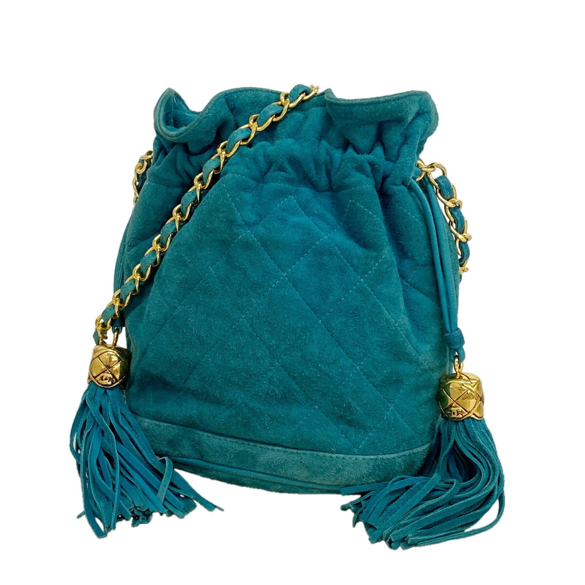 Chanel Blue Suede Shoulder Bag (Pre-Owned)