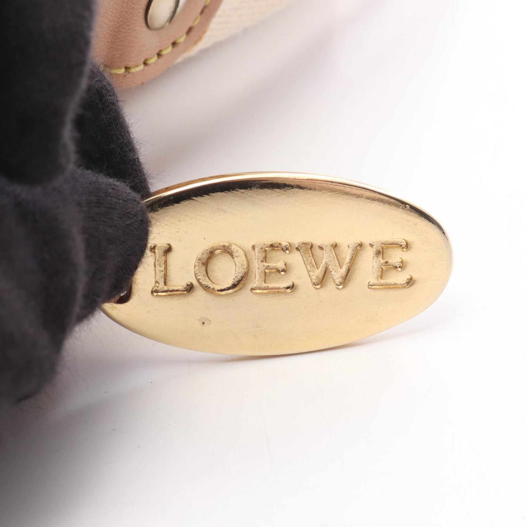 Loewe Multi-Color White Canvas Leather Shoulder Bag (Pre-Owned)