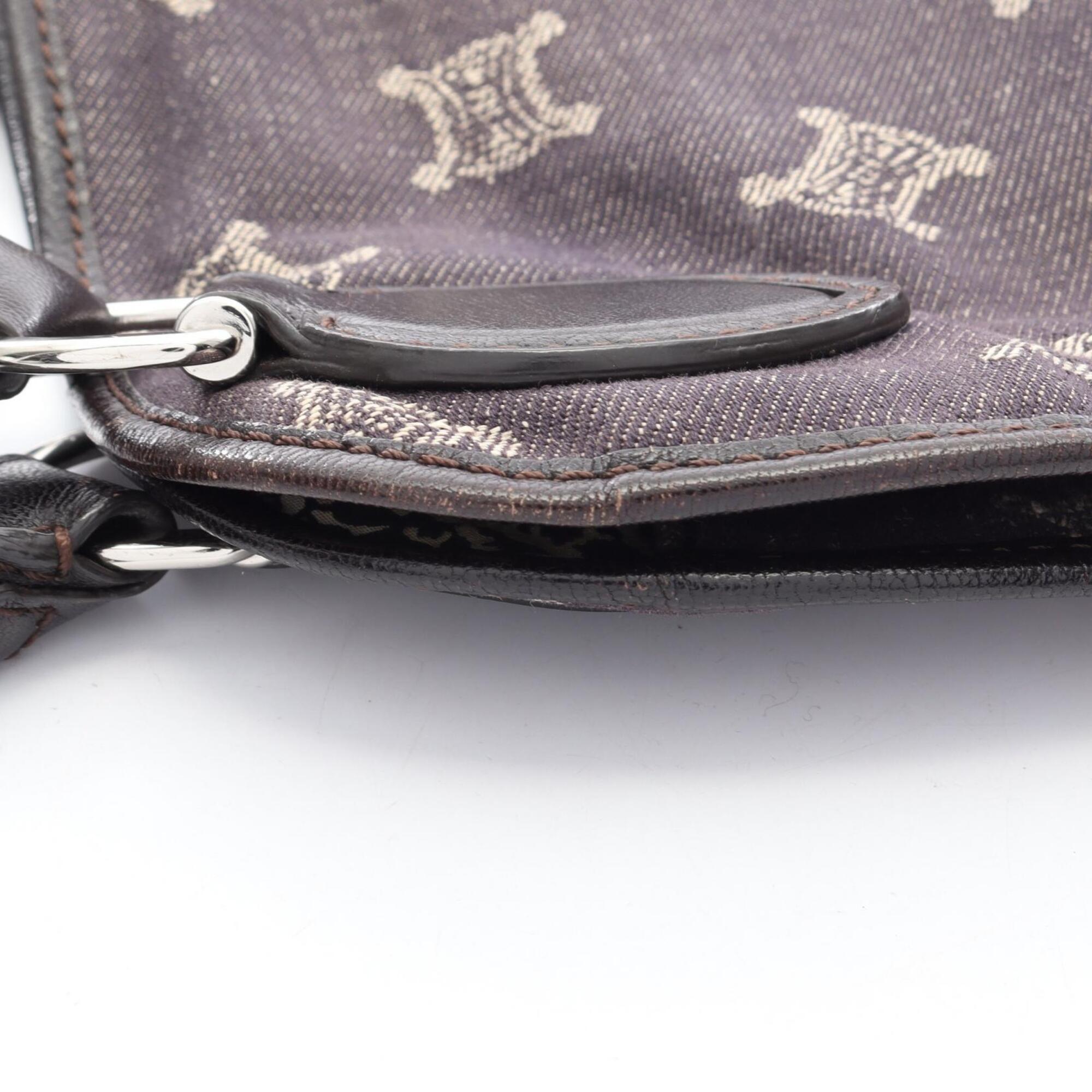 Celine Brown Navy Denim Leather Handbag (Pre-Owned)