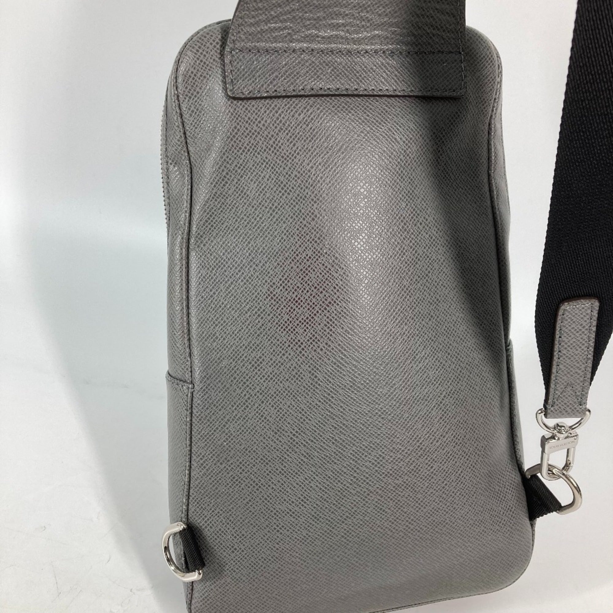 Louis Vuitton Galle Gray Taiga Leather Shoulder Bag Sling Bag (Pre-Owned)