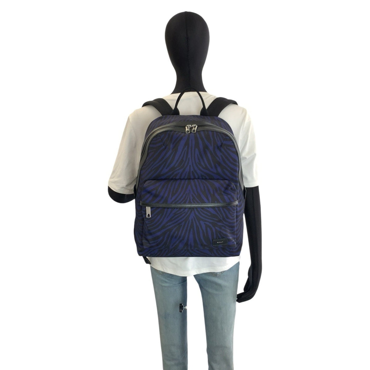 Bally Black Navy Nylon Backpack (Pre-Owned)