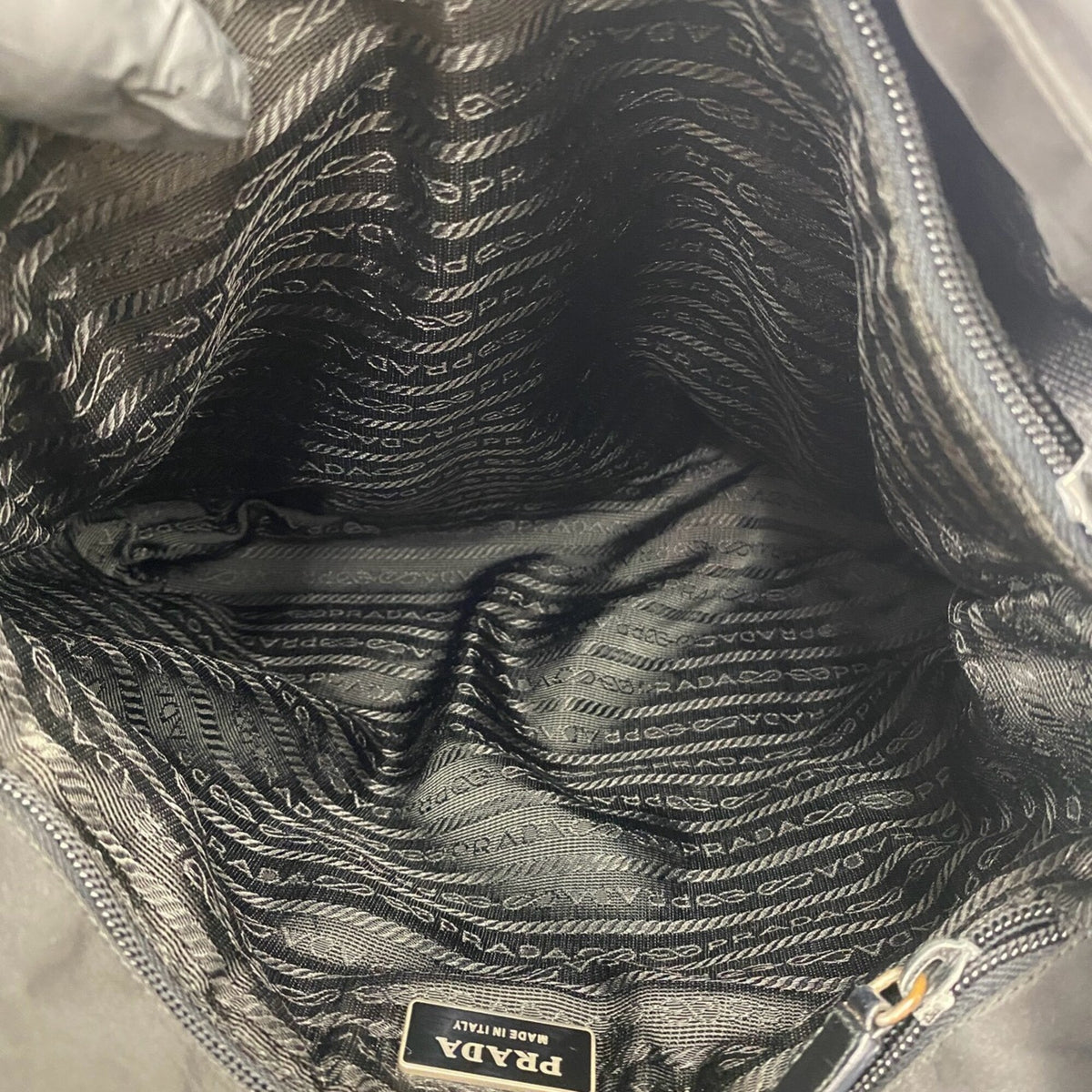 Prada Black Nylon Leather Pochette Shoulder Bag (Pre-Owned)
