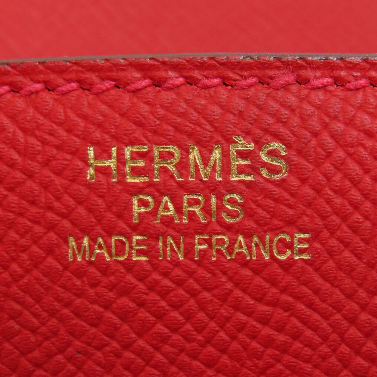 Hermes Red Color Rouge Casaque Epsom Leather Handbag (Pre-Owned)
