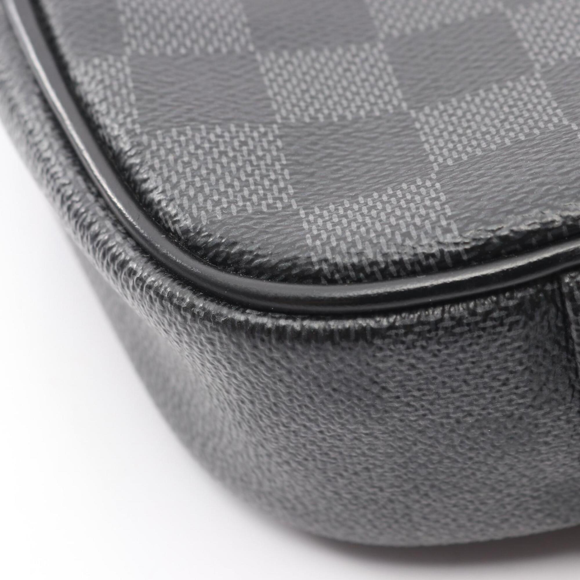 Louis Vuitton Black Coated Canvas Leather Fanny Pack Handbag (Pre-Owned)