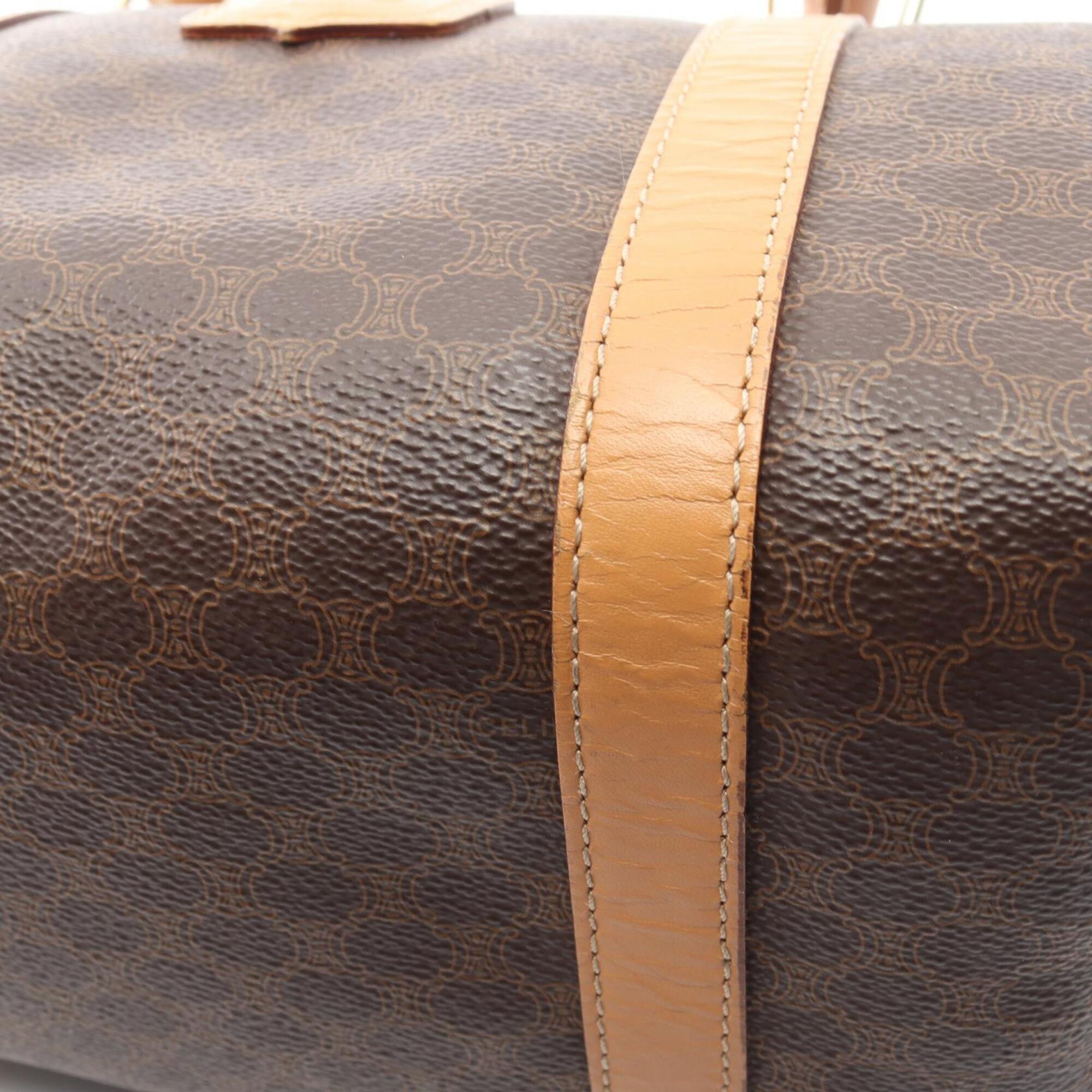 Celine Brown Coated Canvas Leather Handbag Tote Bag (Pre-Owned)