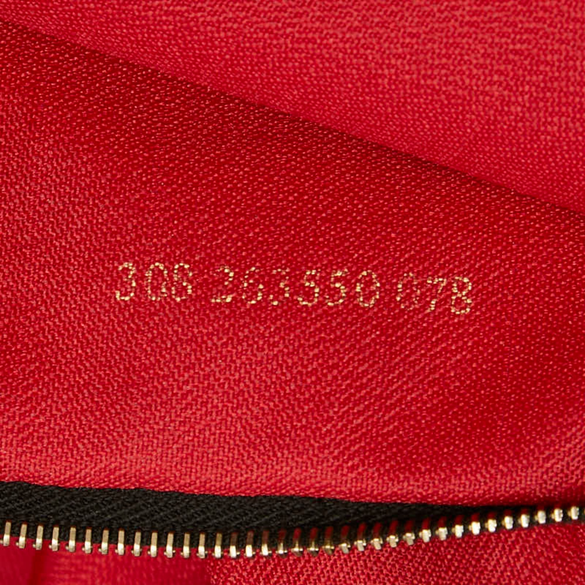 Fendi Brown Red Color Canvas Leather Shoulder Bag Tote Bag (Pre-Owned)