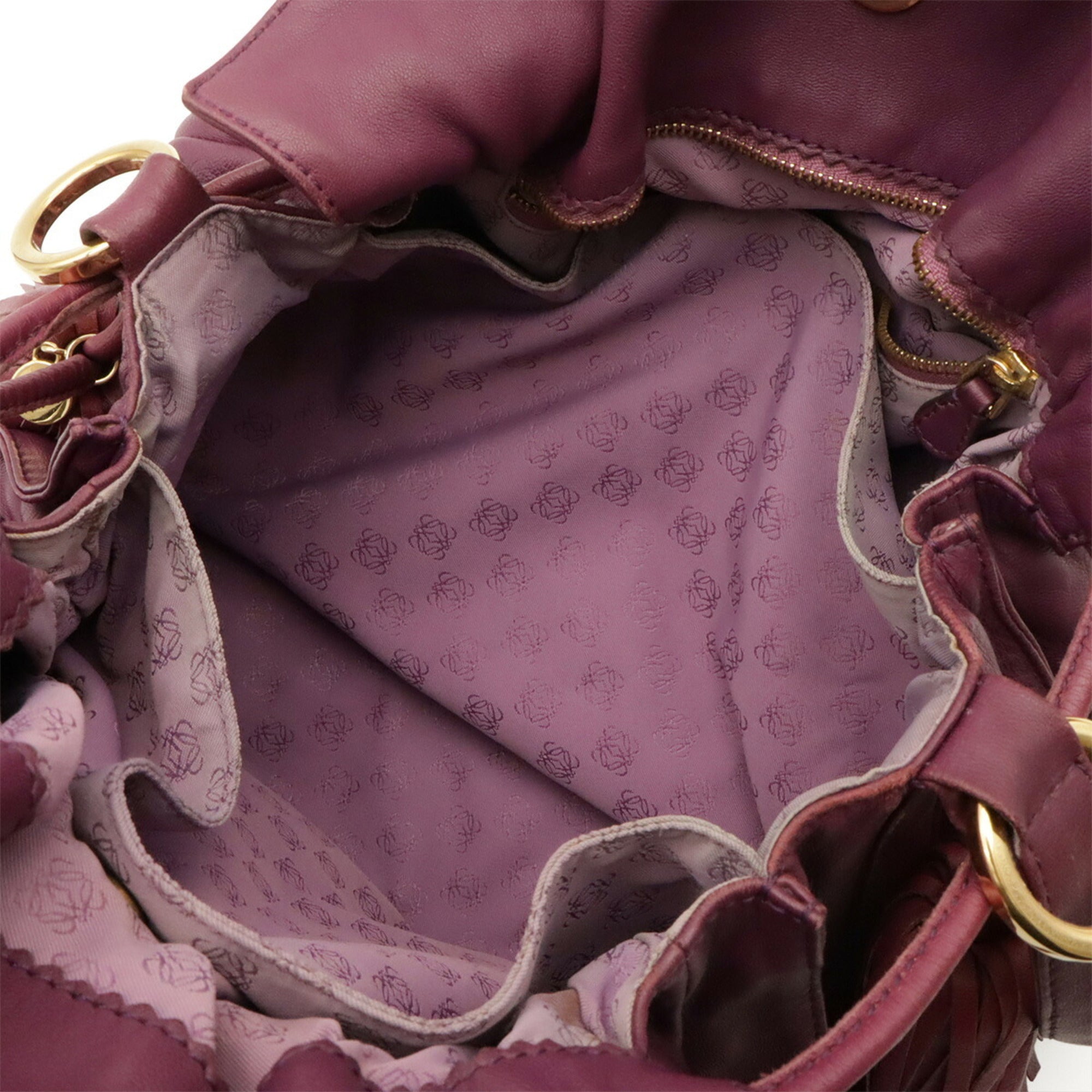 Loewe Purple Leather Pochette Shoulder Bag (Pre-Owned)