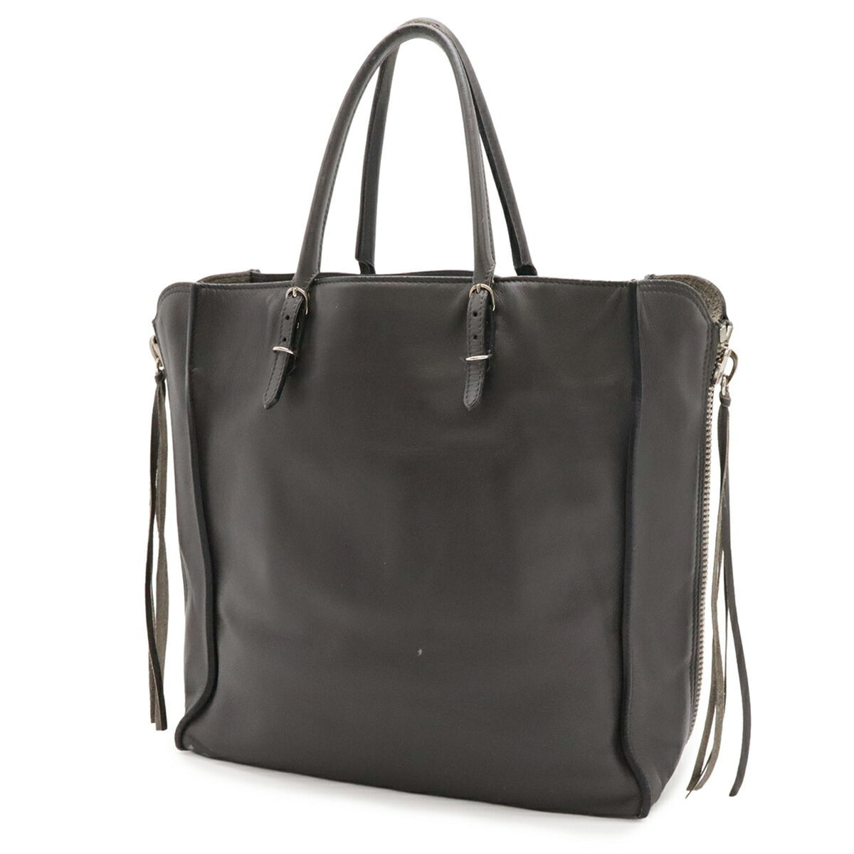 Balenciaga Paper Gray Leather Handbag Tote Bag (Pre-Owned)