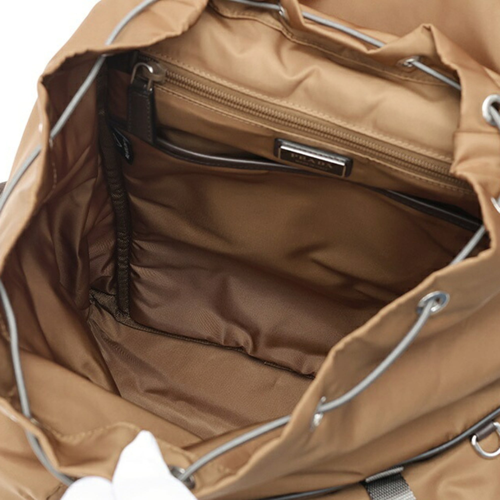 Prada Brown Nylon Leather Backpack (Pre-Owned)