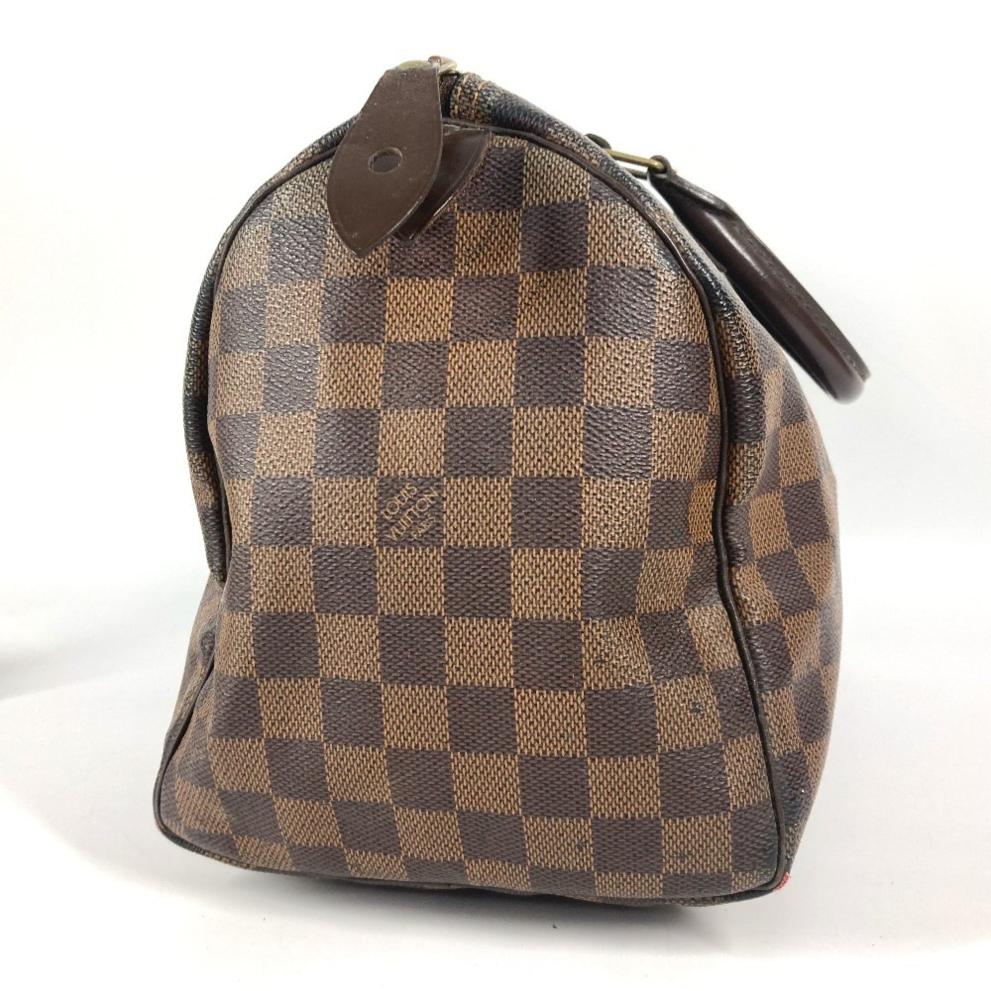 Louis Vuitton Brown Damier Canvas Ebene Damier Canvas Boston Bag Handbag (Pre-Owned)