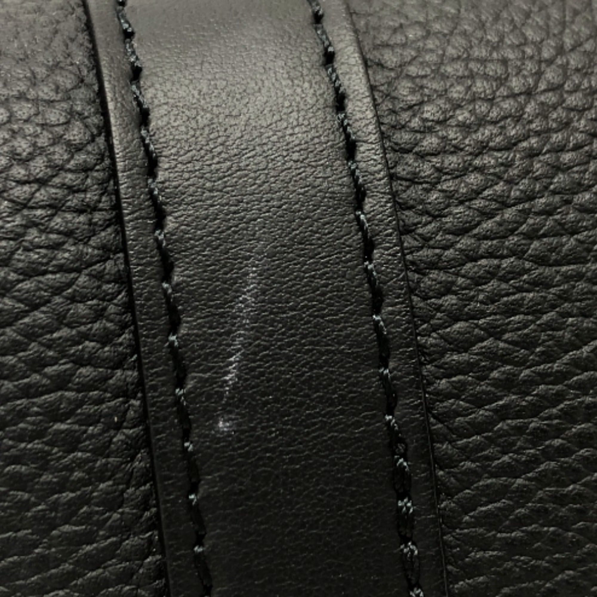 Louis Vuitton Black Leather Boston Bag Shoulder Bag (Pre-Owned)