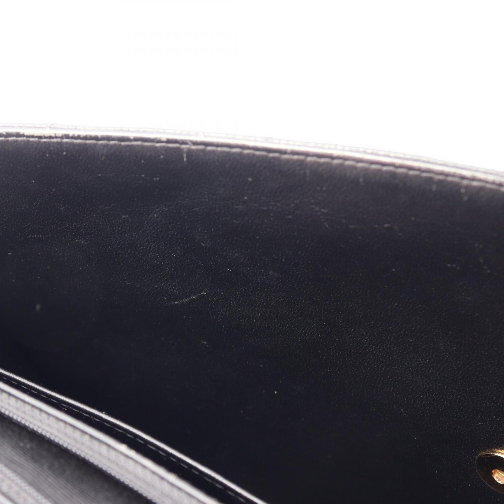 Chanel Black Grained Calfskin Briefcase Handbag (Pre-Owned)