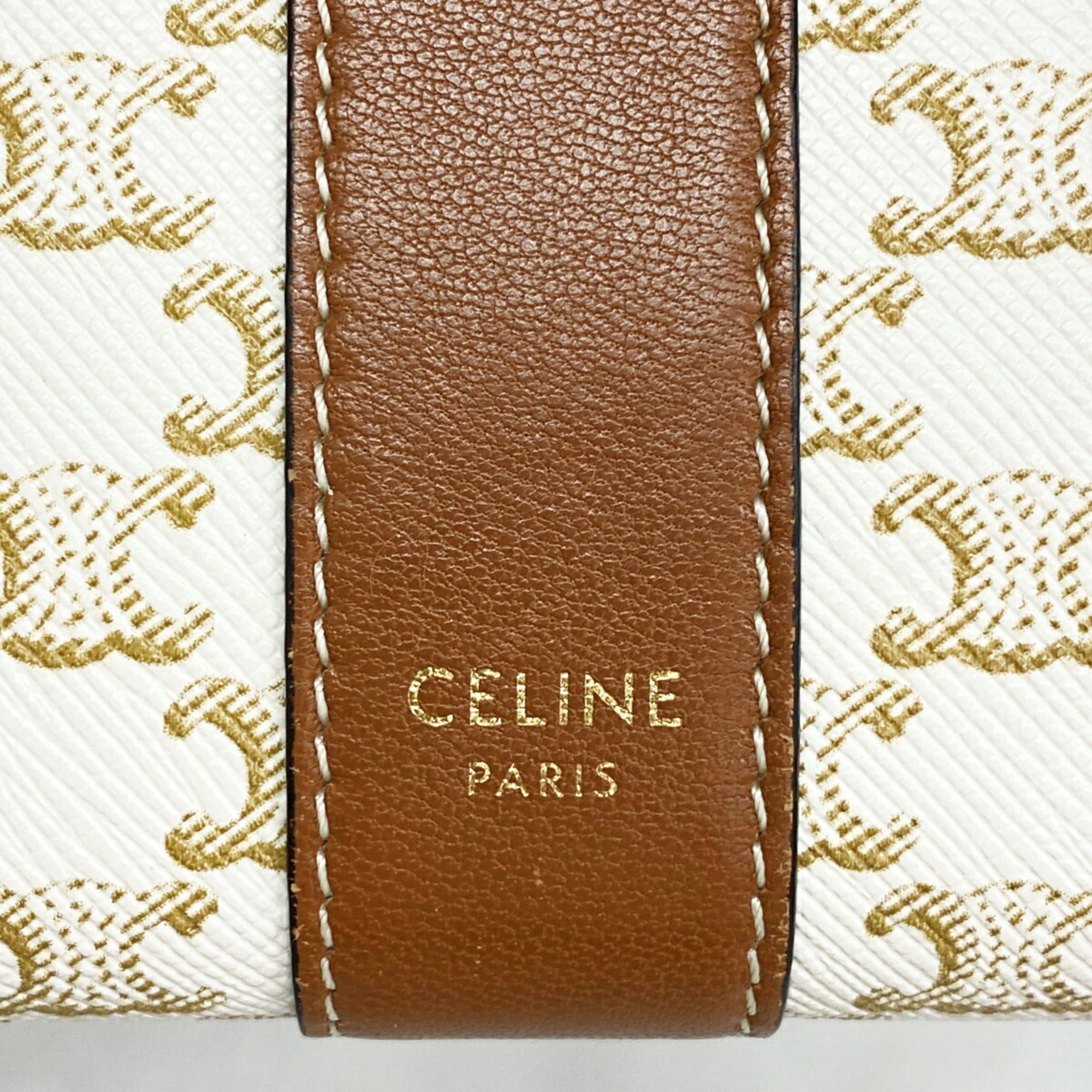 Celine Brown Ivory Pvc Wallet (Tri-Fold) (Pre-Owned)