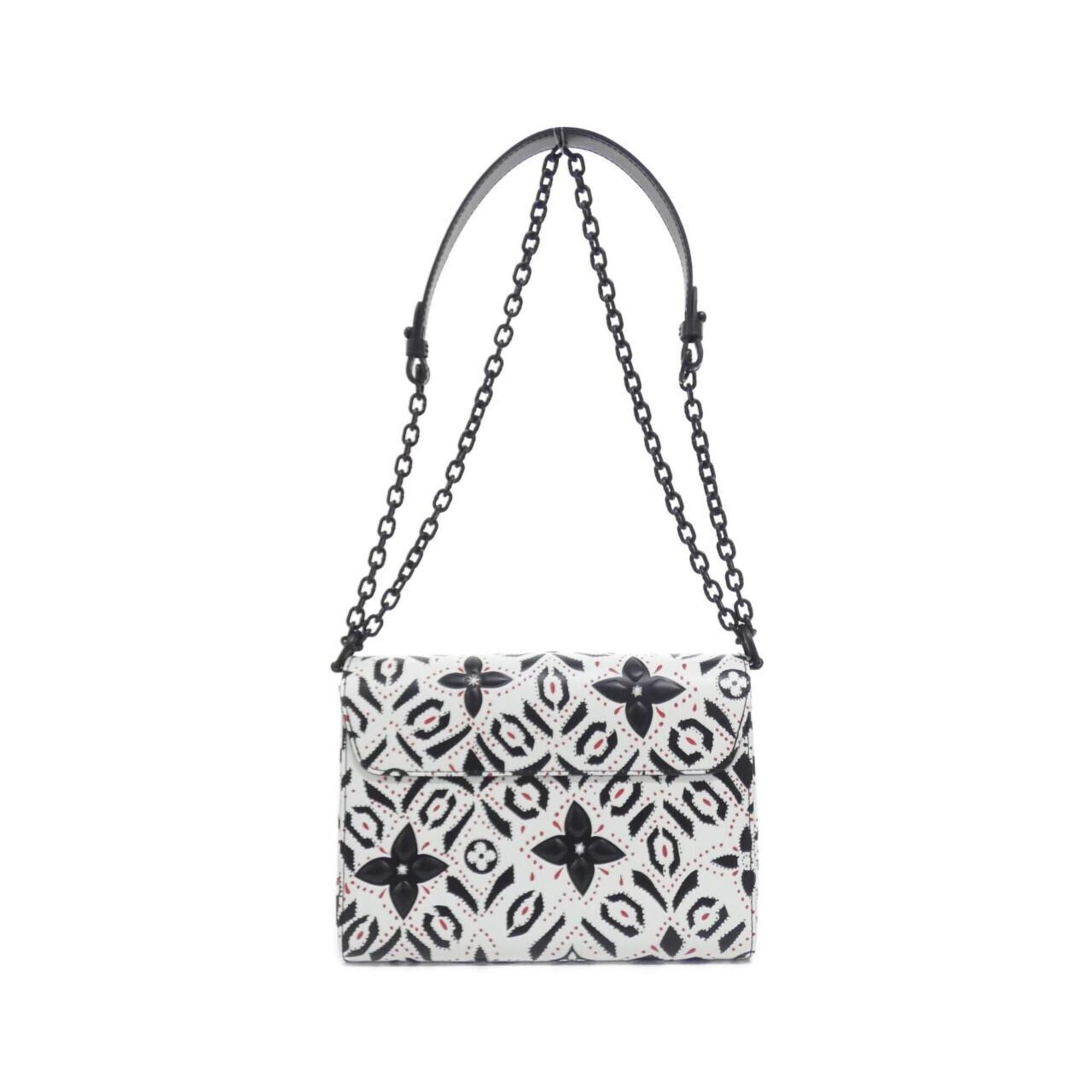 Louis Vuitton Black Blanc Leather Shoulder Bag (Pre-Owned)