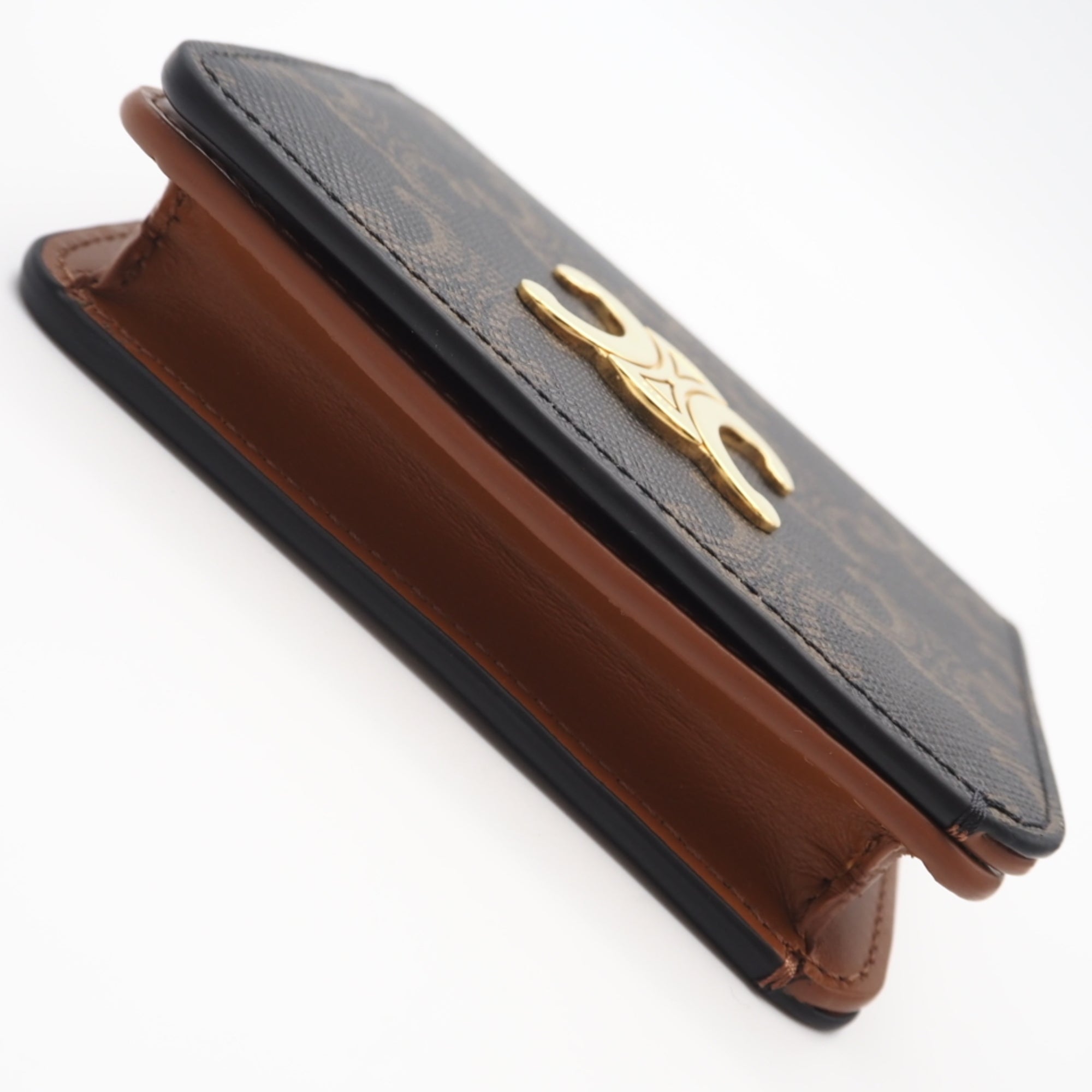 Celine Beige Blue Brown Coated Canvas Wallet (Bi-Fold) (Pre-Owned)