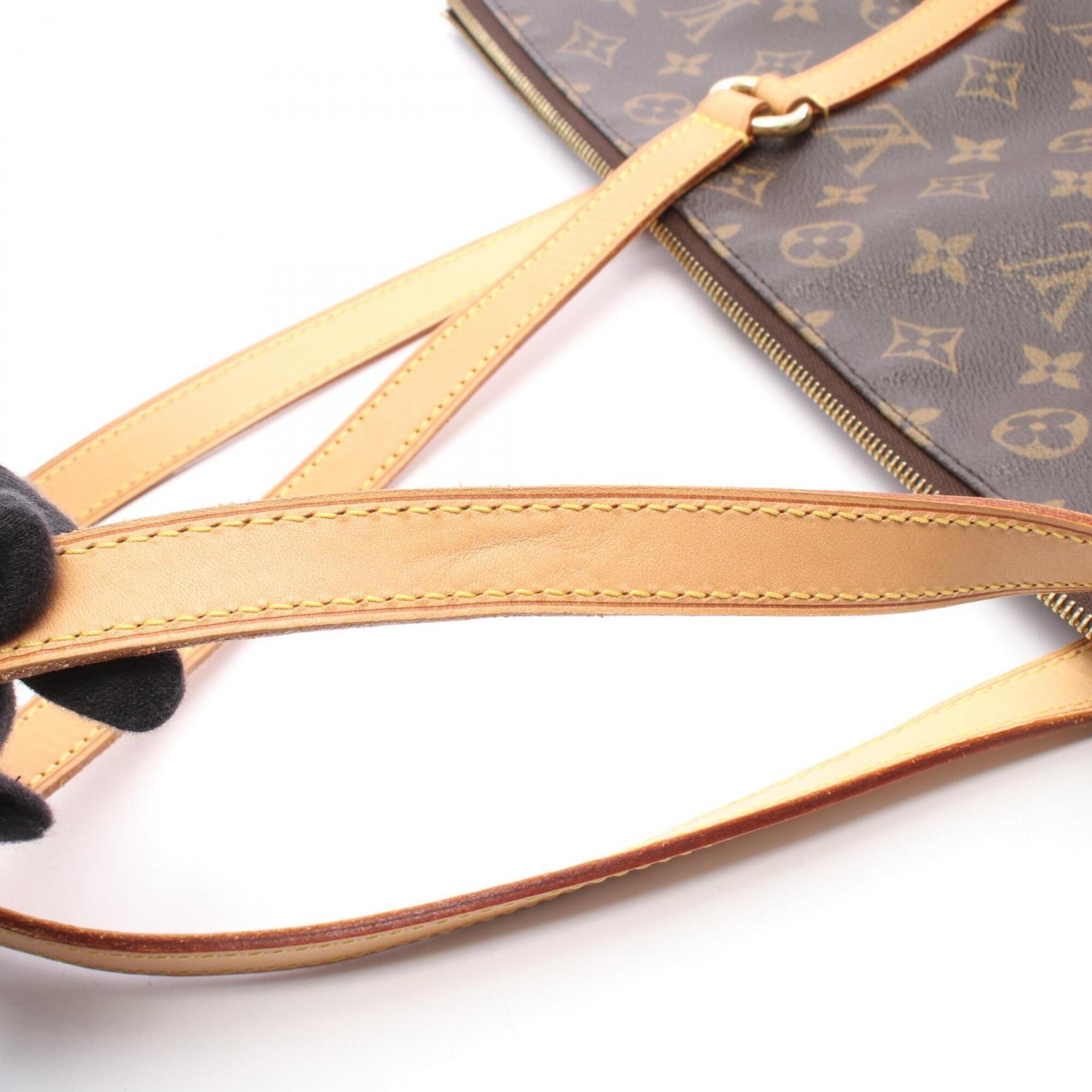 Louis Vuitton Brown Coated Canvas Leather Handbag Tote Bag (Pre-Owned)