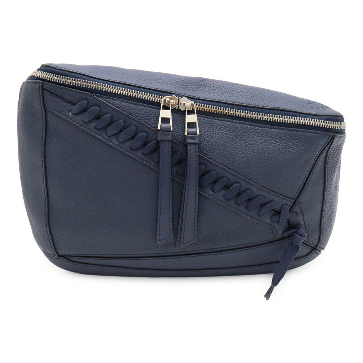 Loewe Navy Leather Shoulder Bag Sling Bag (Pre-Owned)