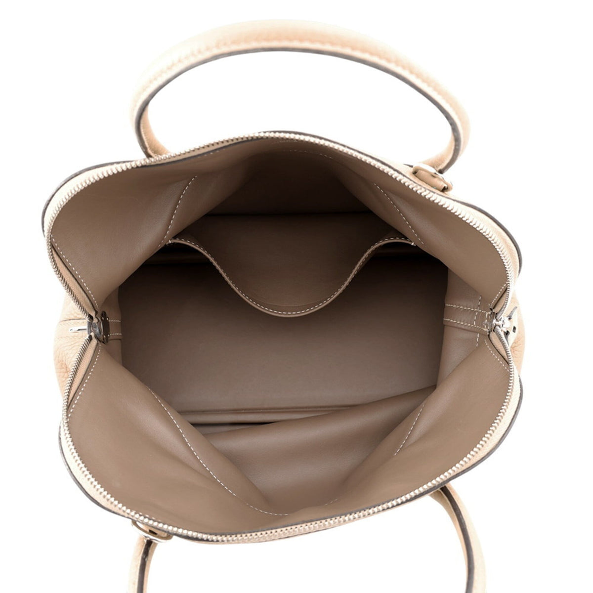 Hermes Beige Etoupe Gray Taurillon Clemence Leather Handbag (Pre-Owned)