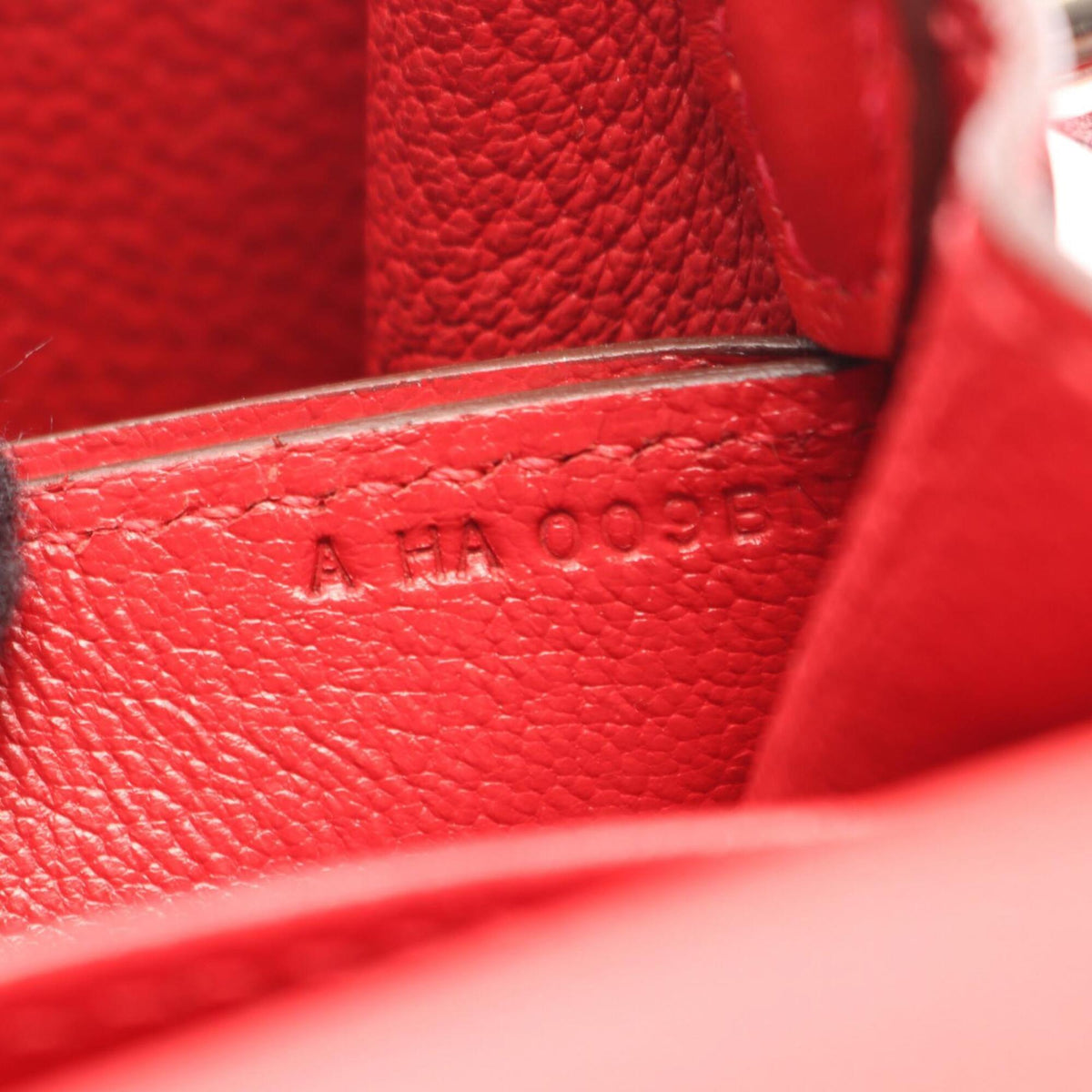 Hermes Red Color Evercalf Leather Handbag Shoulder Bag (Pre-Owned)