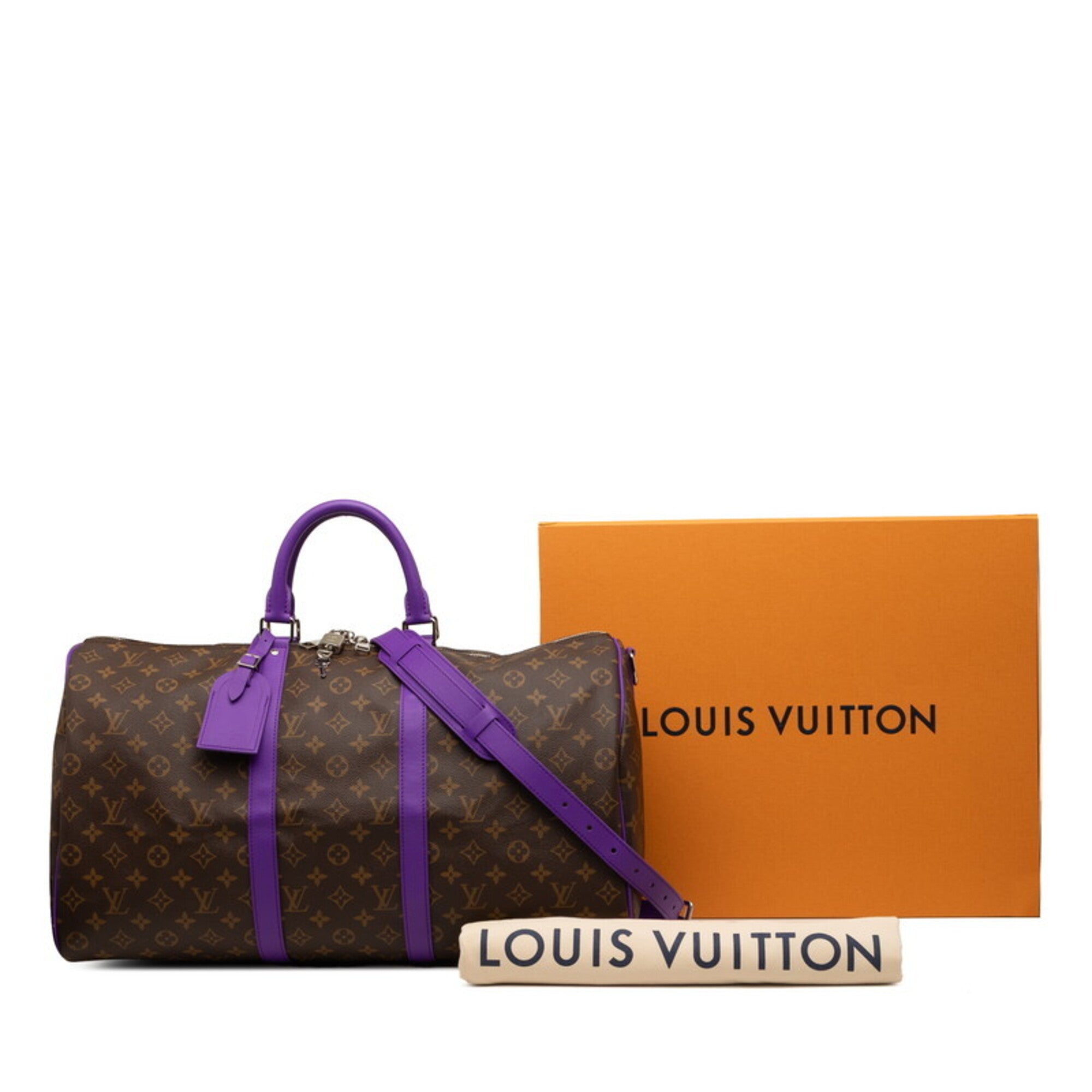 Louis Vuitton Monogram Macassar Purple Pvc Leather Boston Bag Shoulder Bag (Pre-Owned)