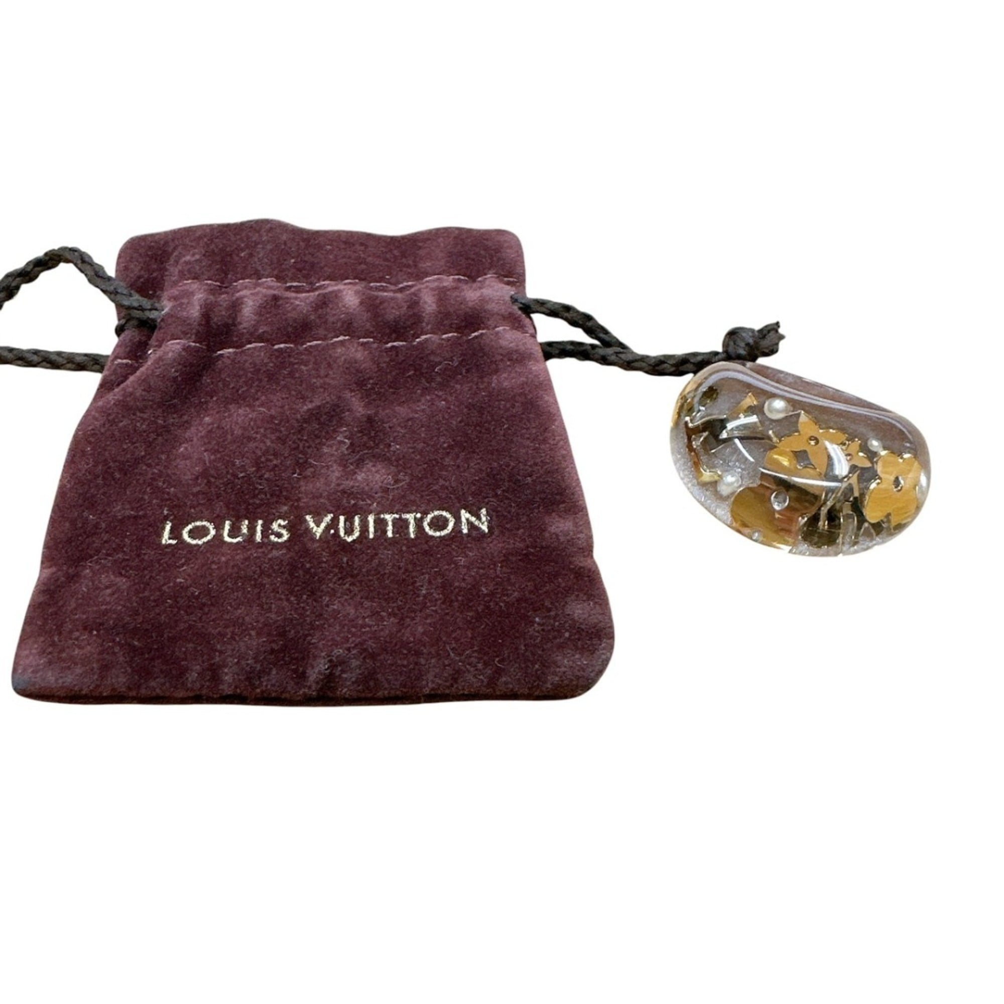 Louis Vuitton Gold Brown Band Ring (Pre-Owned)